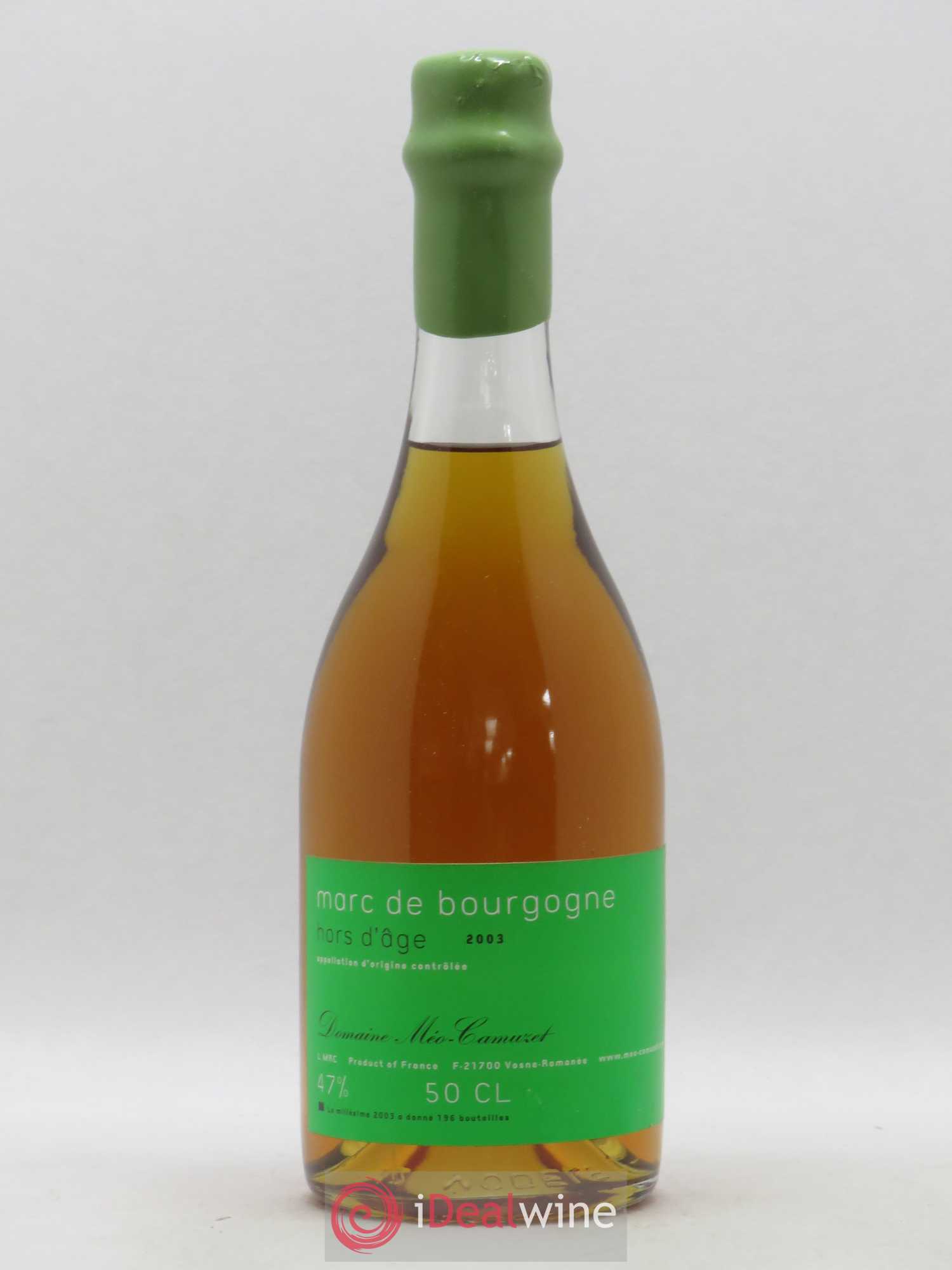 Marc de Bourgogne Méo-Camuzet hors d'âge 50cl 2003 - Posten von 1 Flasche - 0