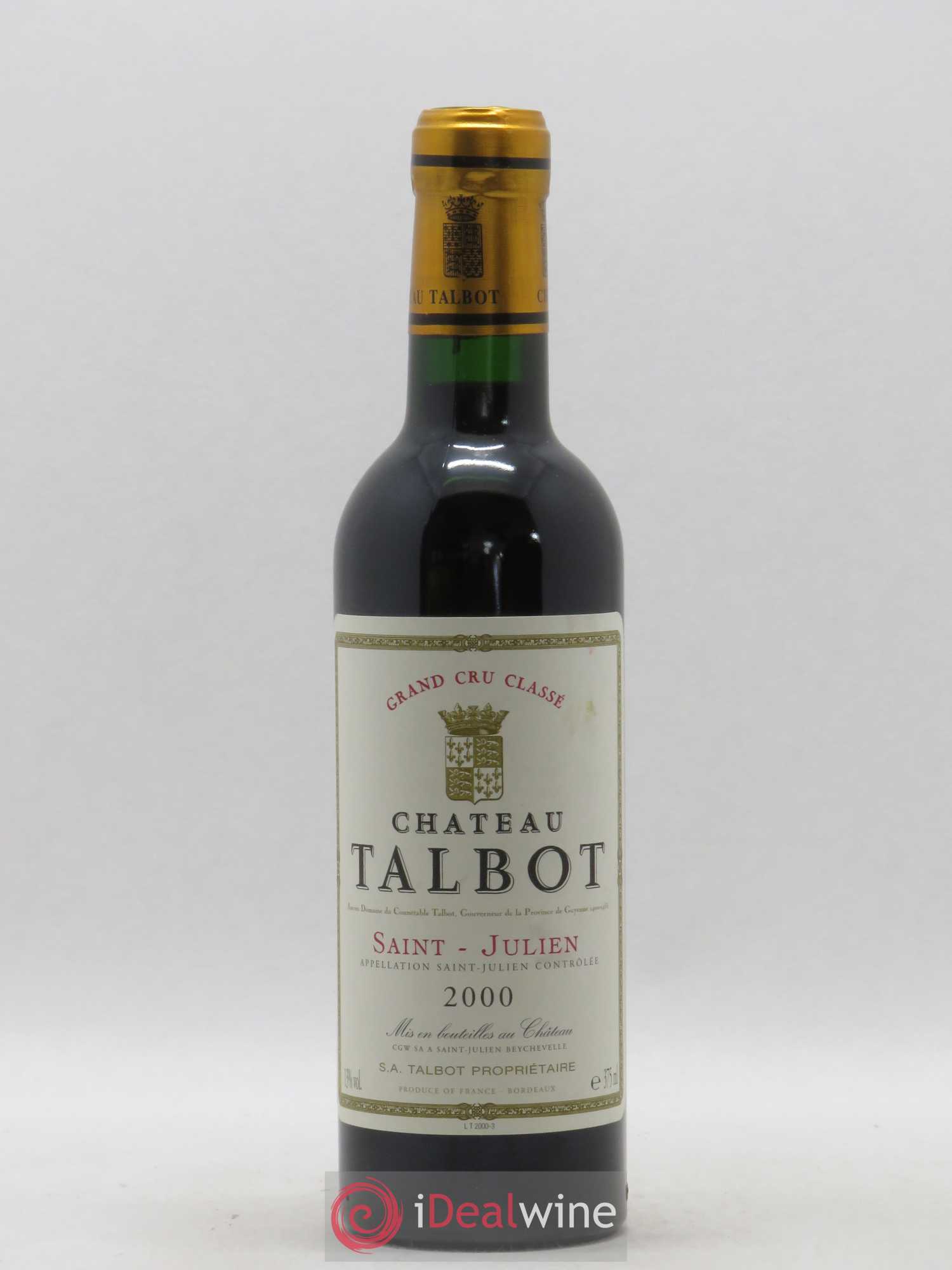 Château Talbot 4ème Grand Cru Classé 2000 - Lot de 1 demi bouteille - 0