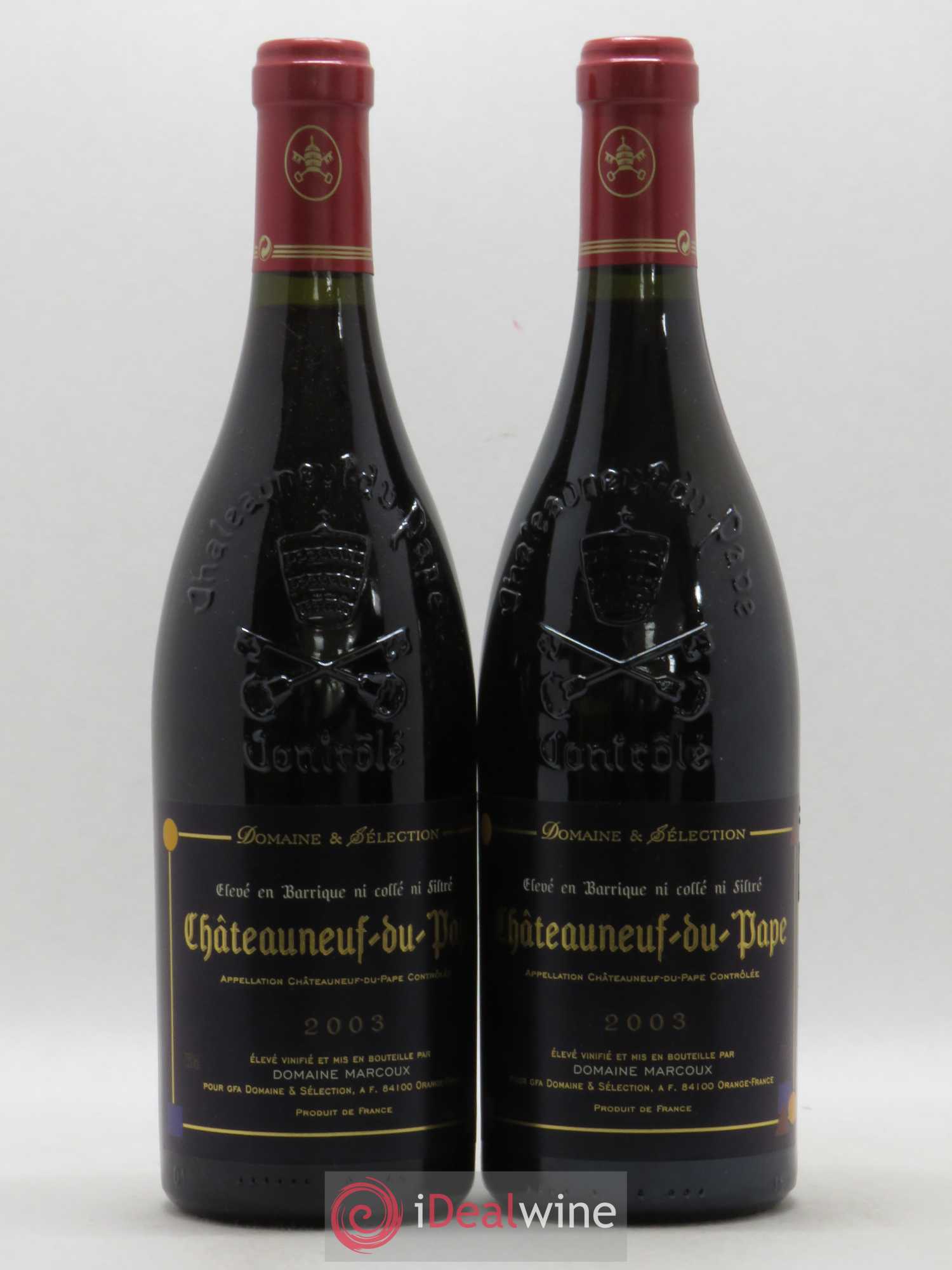 Châteauneuf-du-Pape Marcoux (Domaine de) 2003 - Lot de 2 bouteilles - 0