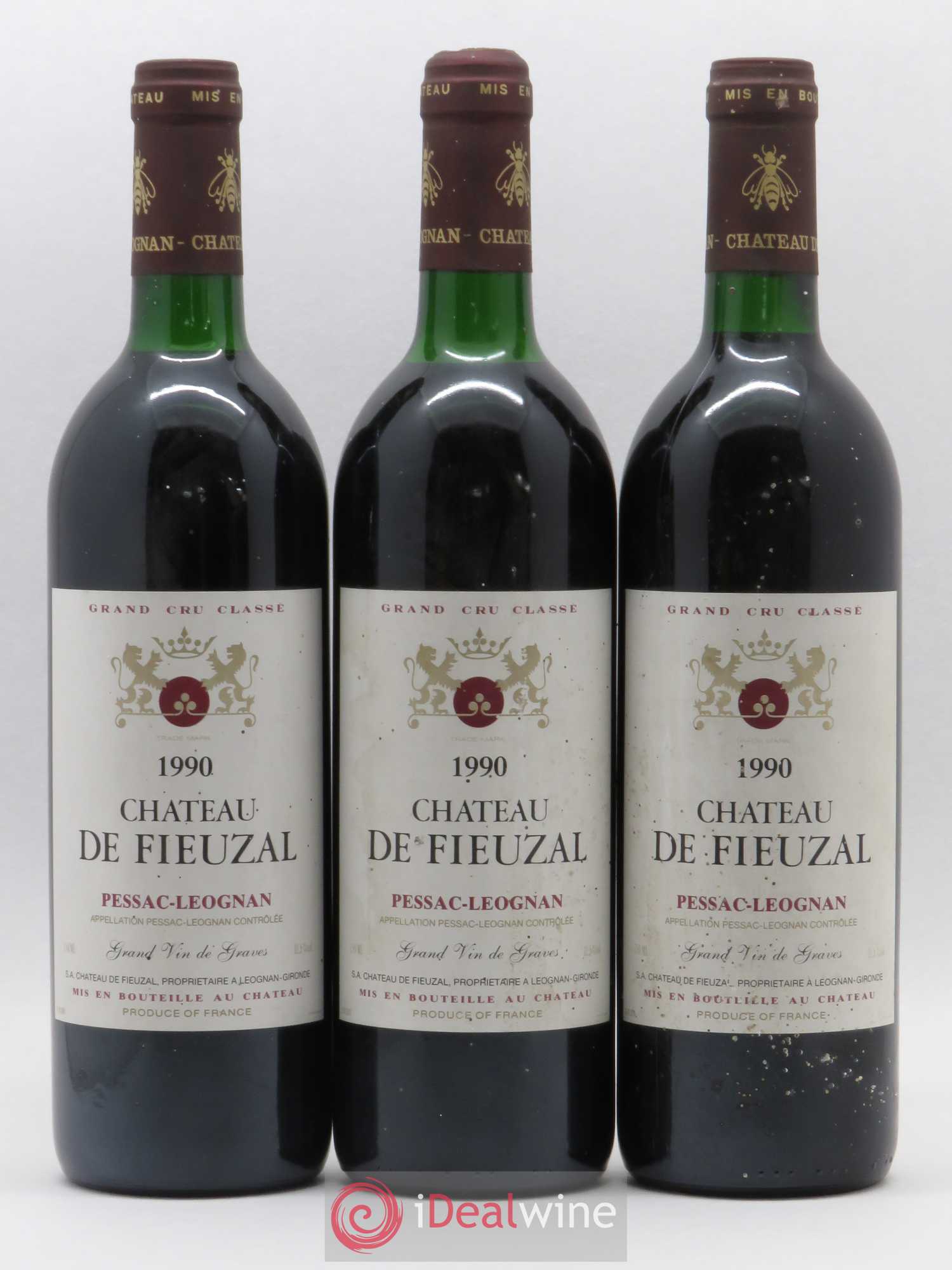 Château de Fieuzal Cru Classé de Graves 1990 - Lot de 3 bouteilles - 0