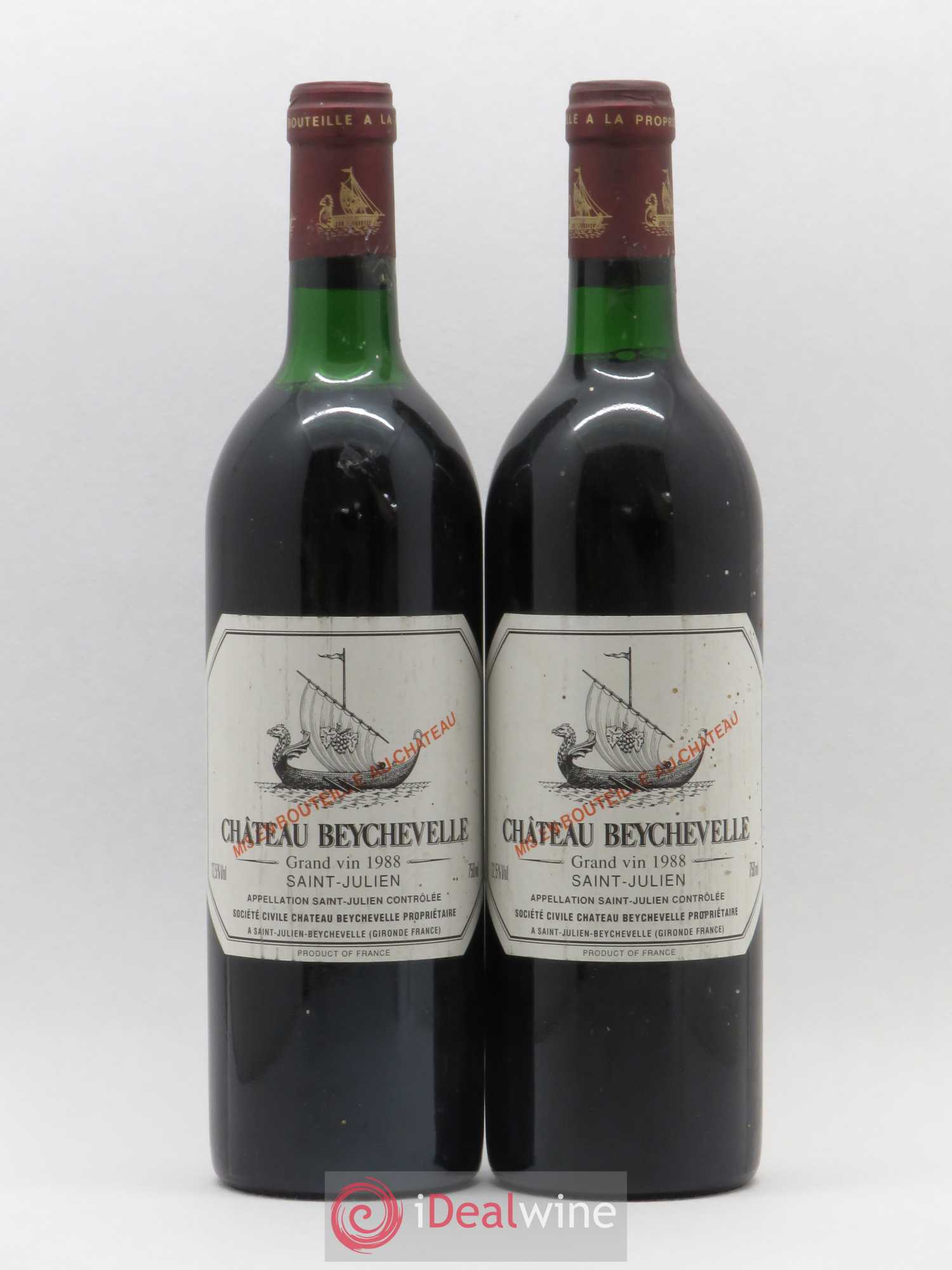 Château Beychevelle 4ème Grand Cru Classé 1988 - Lot de 2 bouteilles - 0