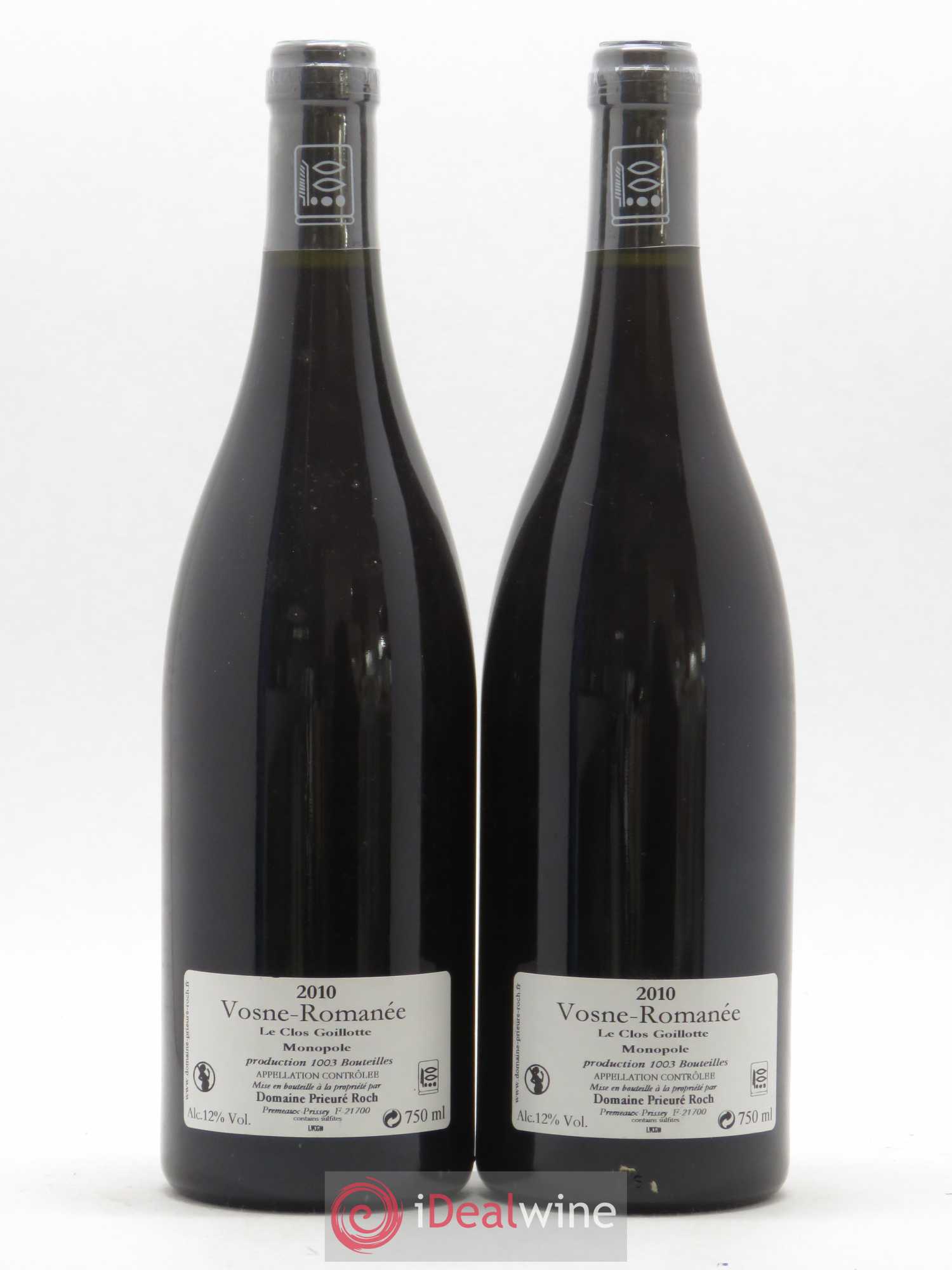 Vosne-Romanée Le Clos Goillotte Prieuré Roch 2010 - Lot de 2 bouteilles - 1