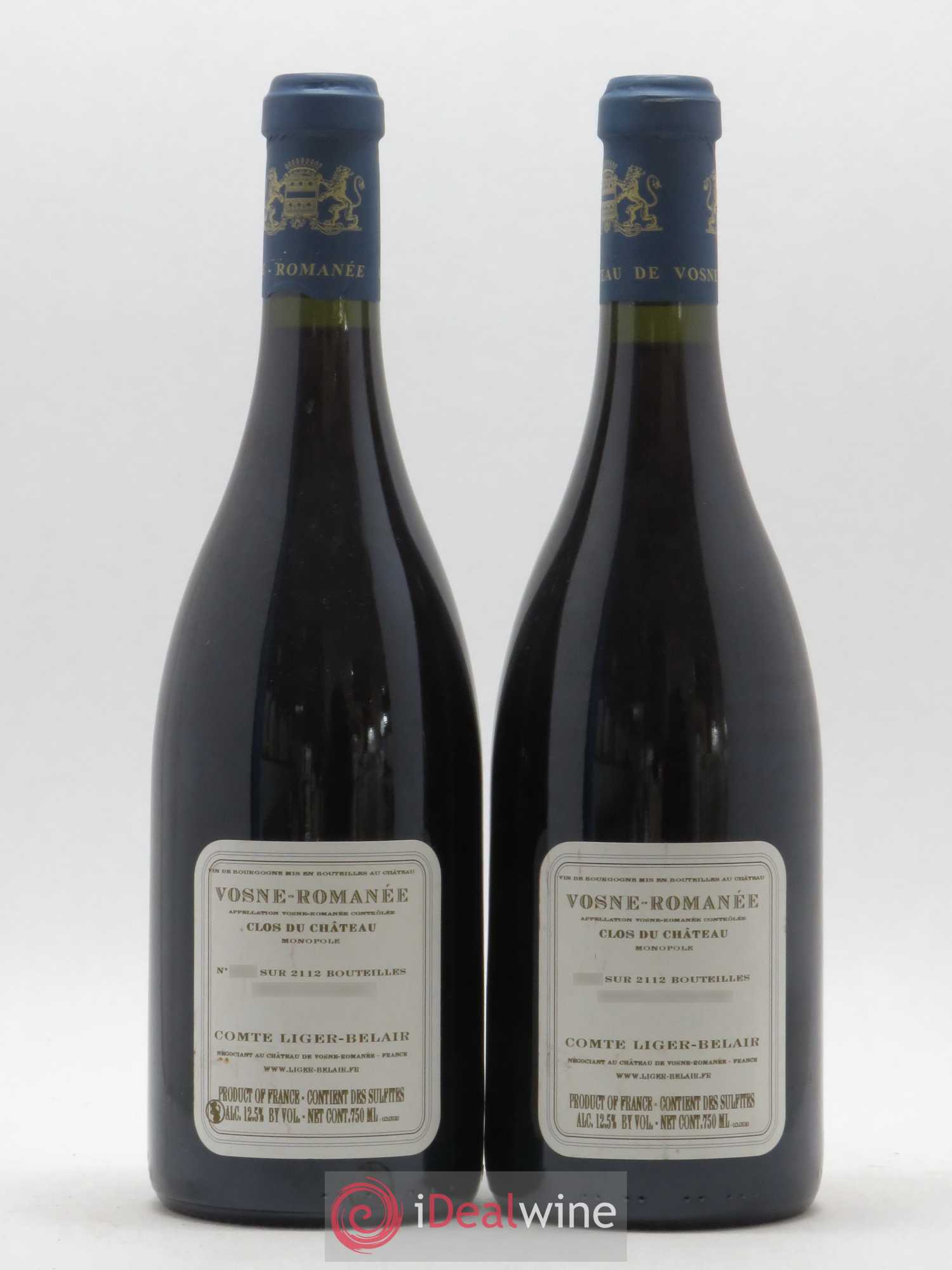 Vosne-Romanée Clos du Château Comte Liger-Belair (Domaine du) 2010 - Lot de 2 bouteilles - 1
