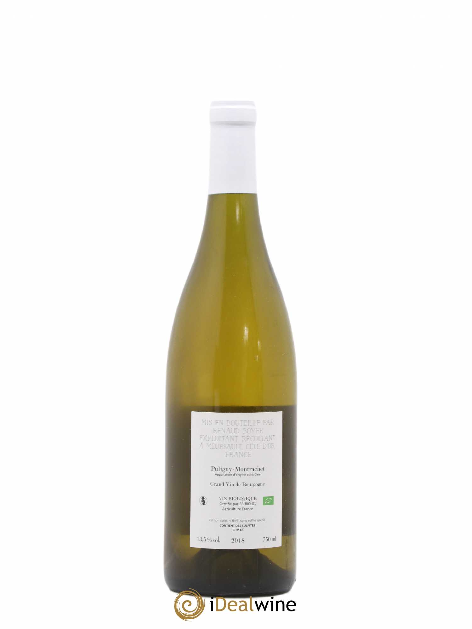 Puligny-Montrachet Les Reuchaux Renaud Boyer 2018 - Lot de 1 bouteille - 1