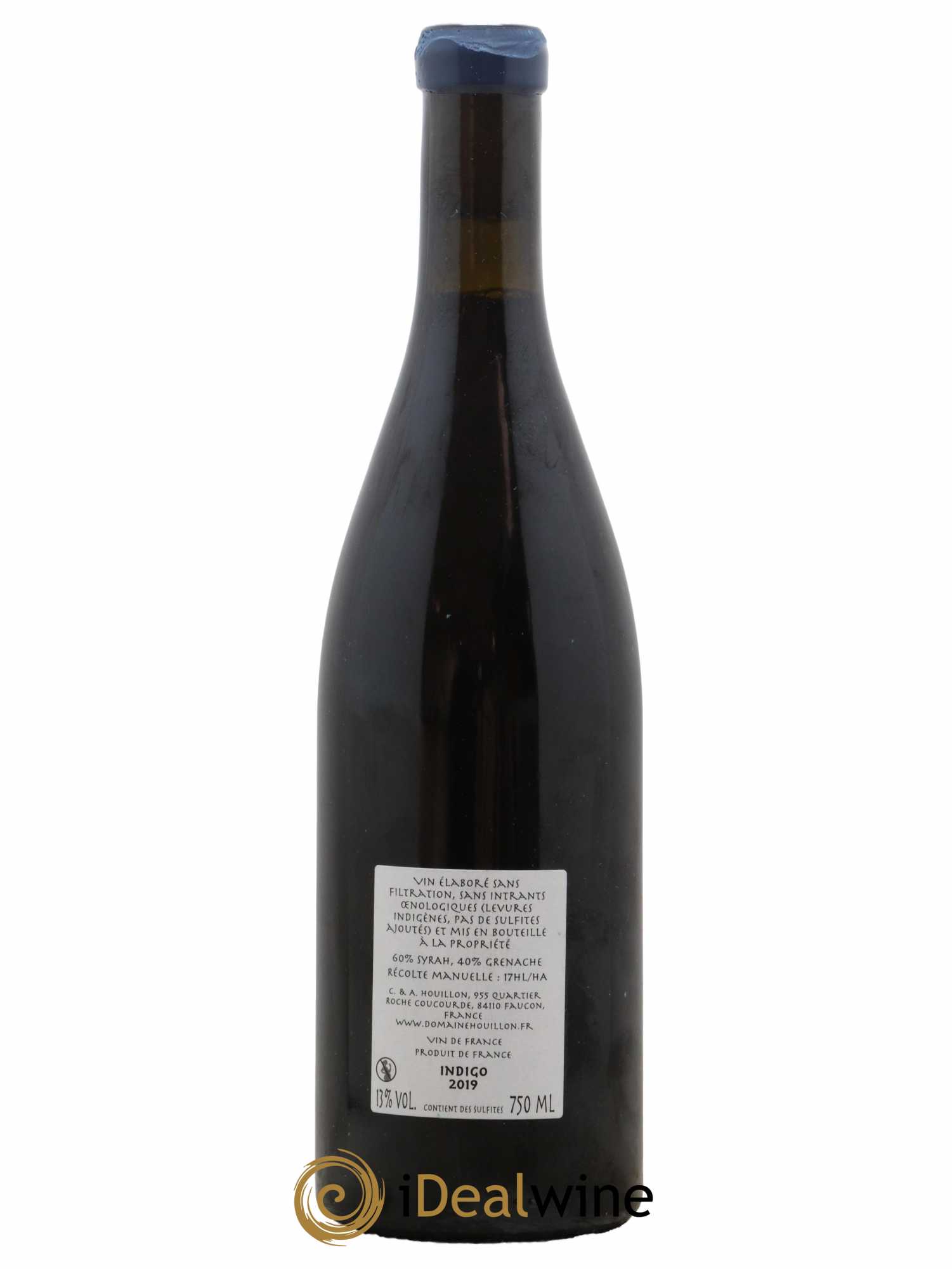 Vin de France (anciennement Côtes-du-Rhône) Indigo Aurélien et Charlotte Houillon 2019 - Lot de 1 bouteille - 1