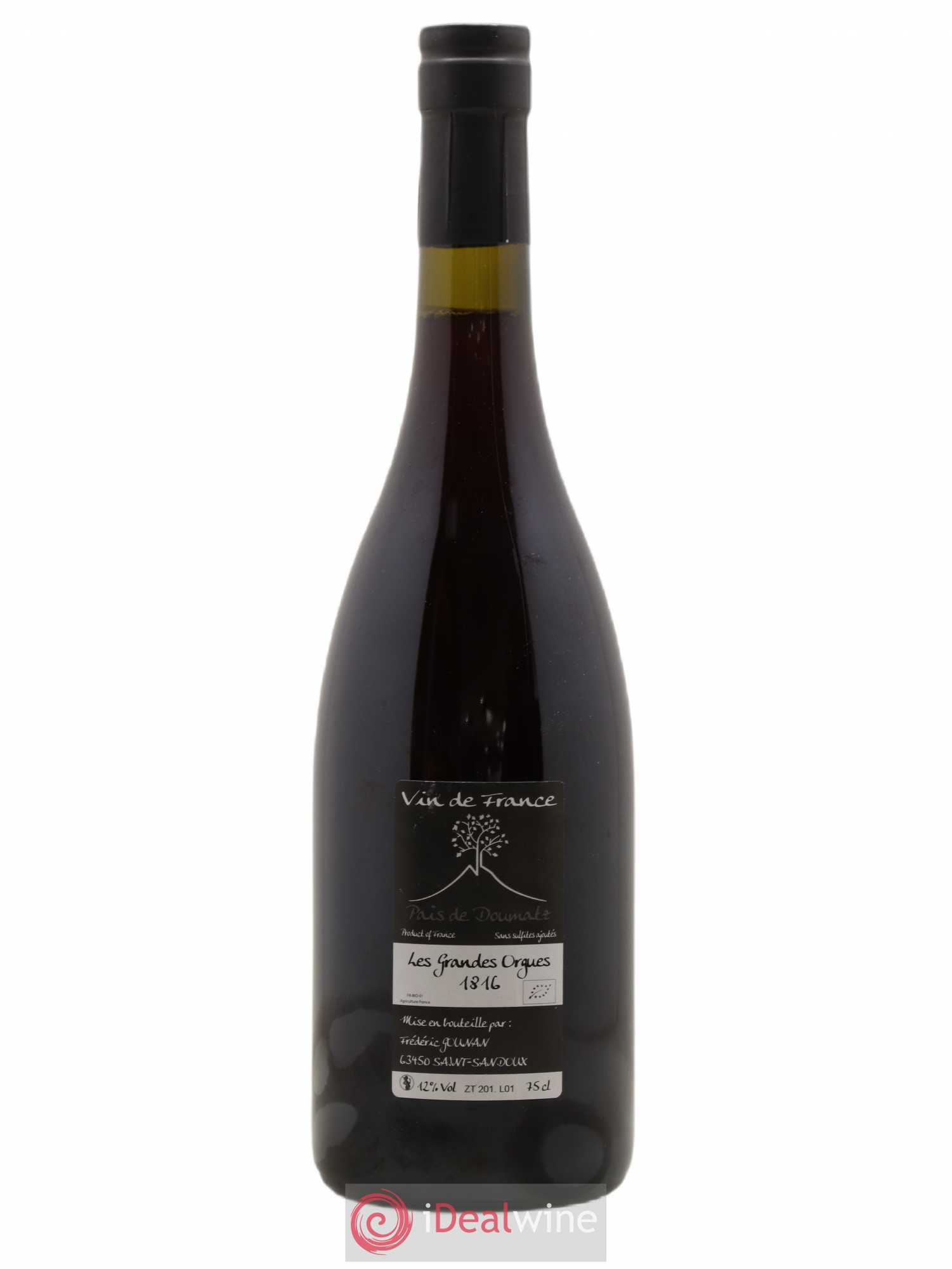 Vin de France Les Grandes Orgues Vignoble de l'Arbre Blanc 2016 - Lot de 1 bouteille - 1