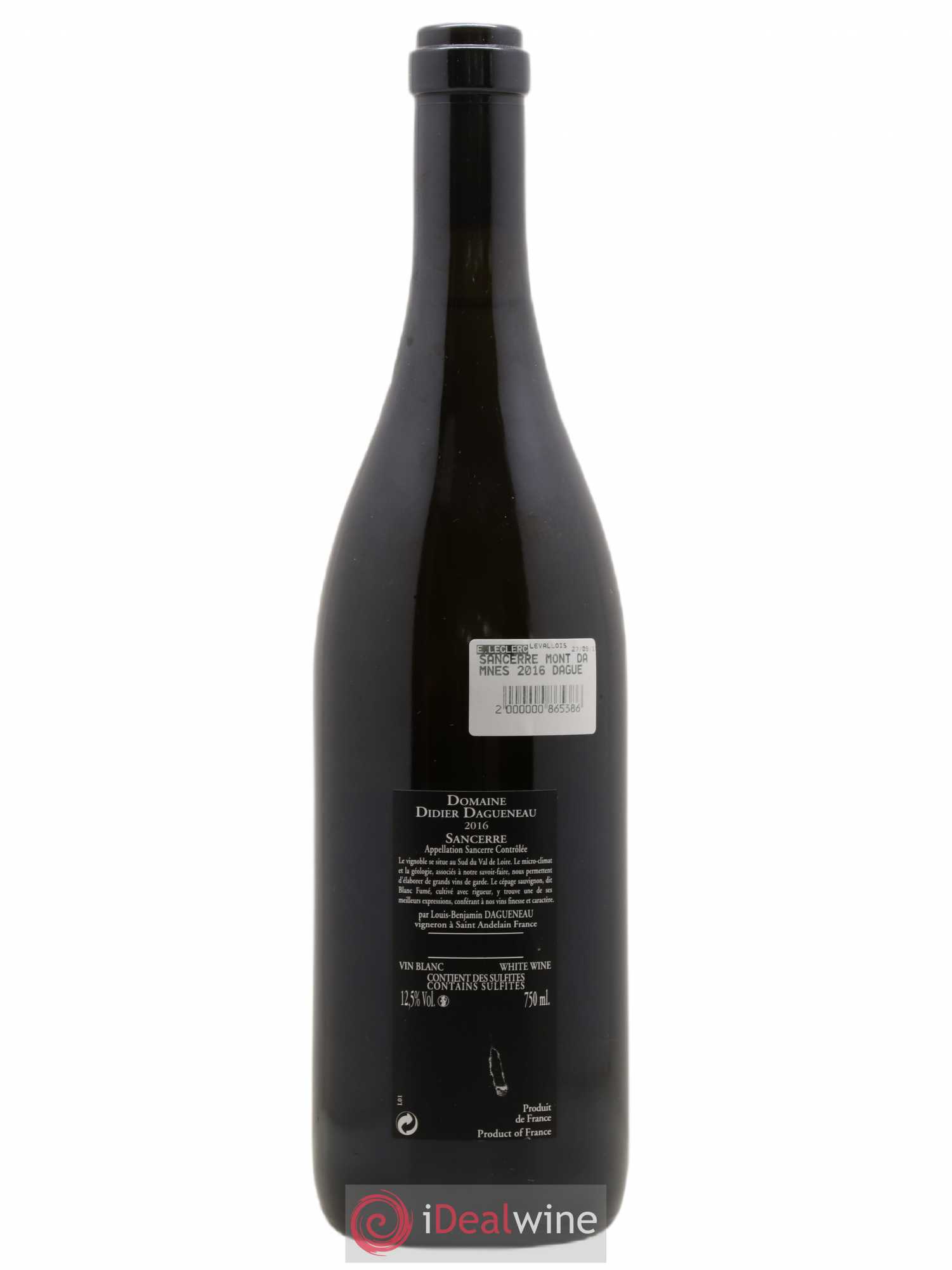 Sancerre Le Mont Damné Chavignol Dagueneau (Domaine Didier - Louis-Benjamin) 2016 - Lot de 1 bouteille - 1