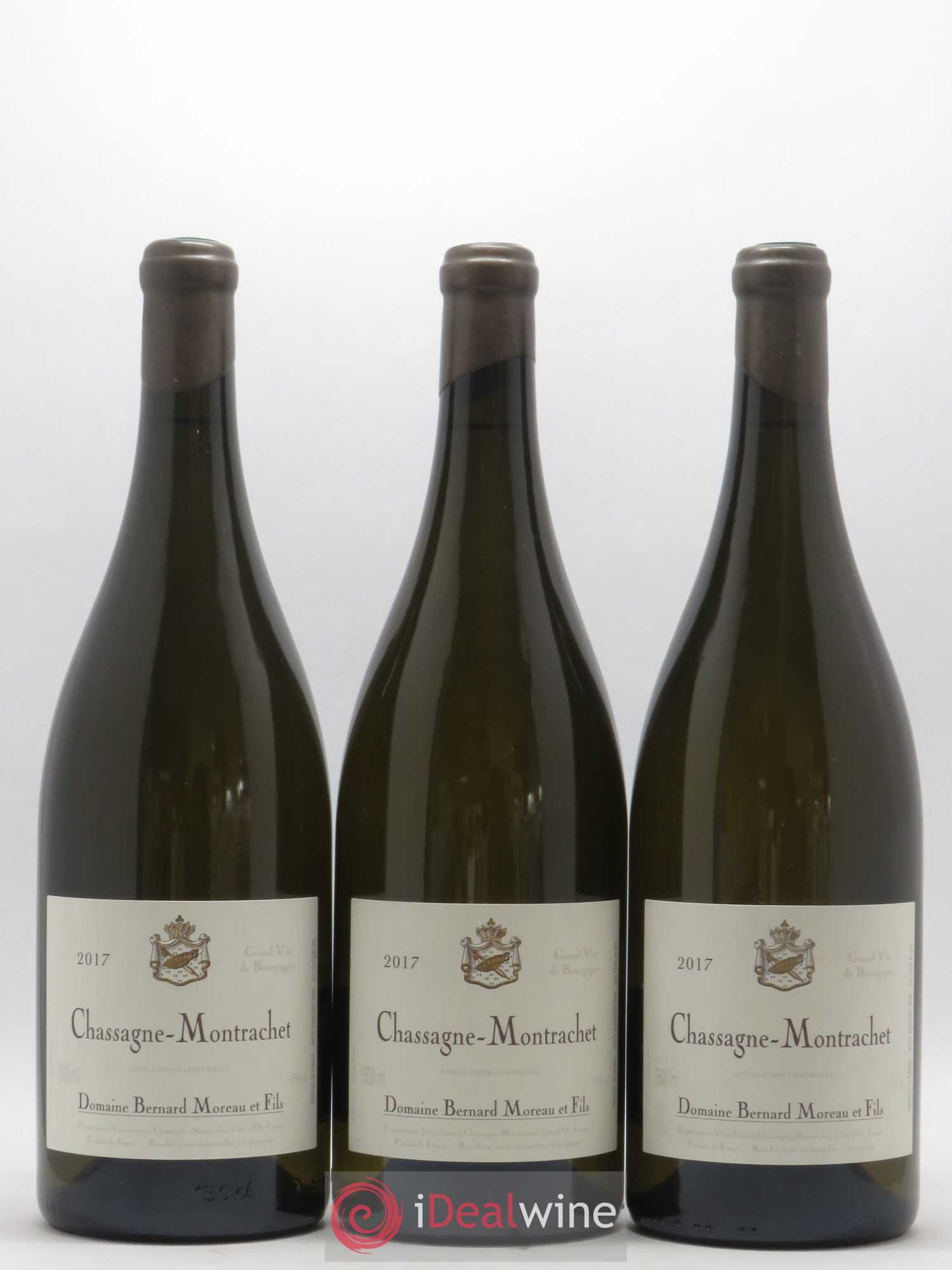 Chassagne-Montrachet Bernard Moreau 2017 - Posten von 3 Magnum - 0