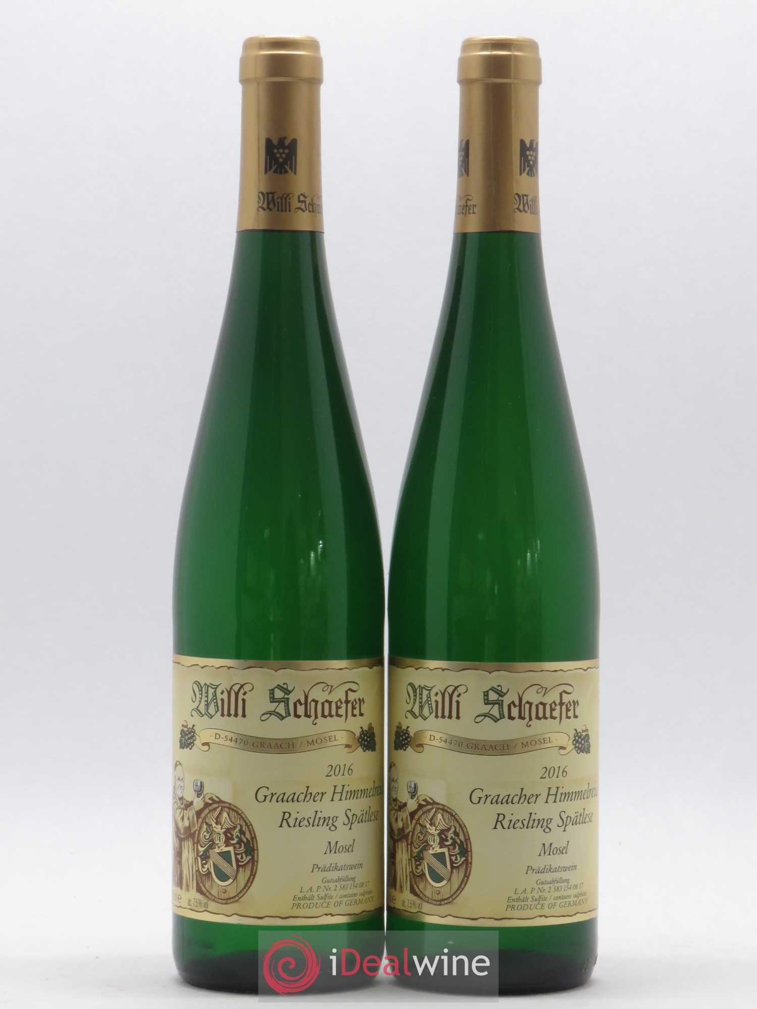 Riesling Willi Schaefer Graacher Himmelreich Spatlese 2016 - Lot de 2 bouteilles - 0