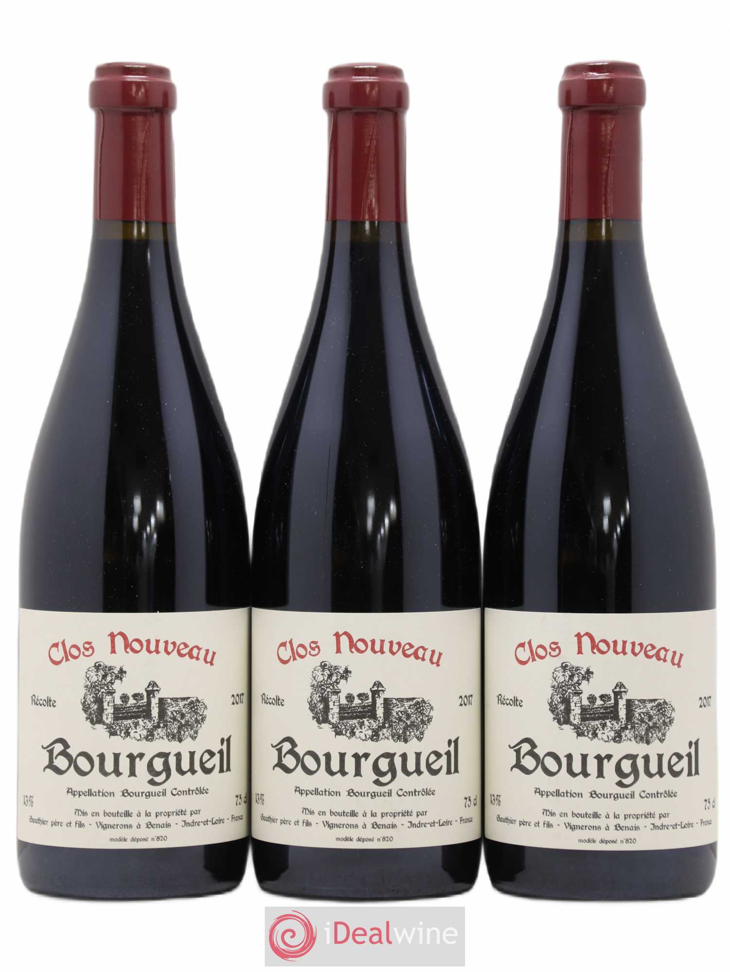 Bourgueil Clos Nouveau Domaine du Bel Air 2017 - Lot de 3 bouteilles - 0