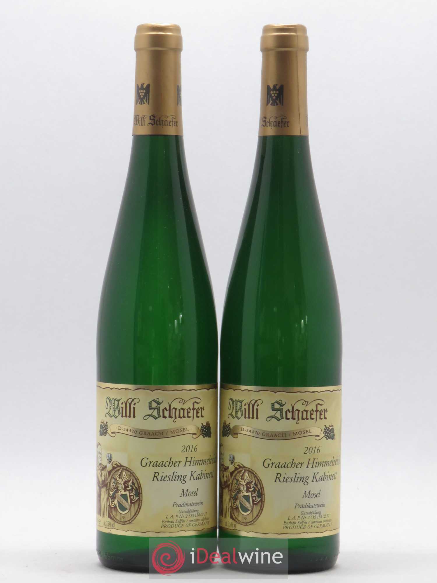 Riesling Willi Schaefer Graacher Himmelreich Kabinett 2016 - Lot de 2 bouteilles - 0