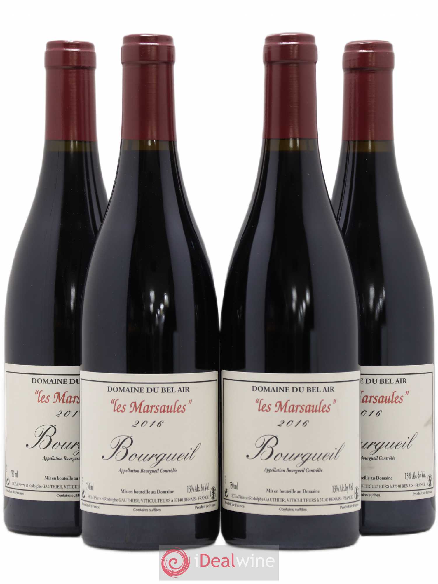 Bourgueil Marsaules Domaine du Bel Air 2016 - Lot de 4 bouteilles - 0
