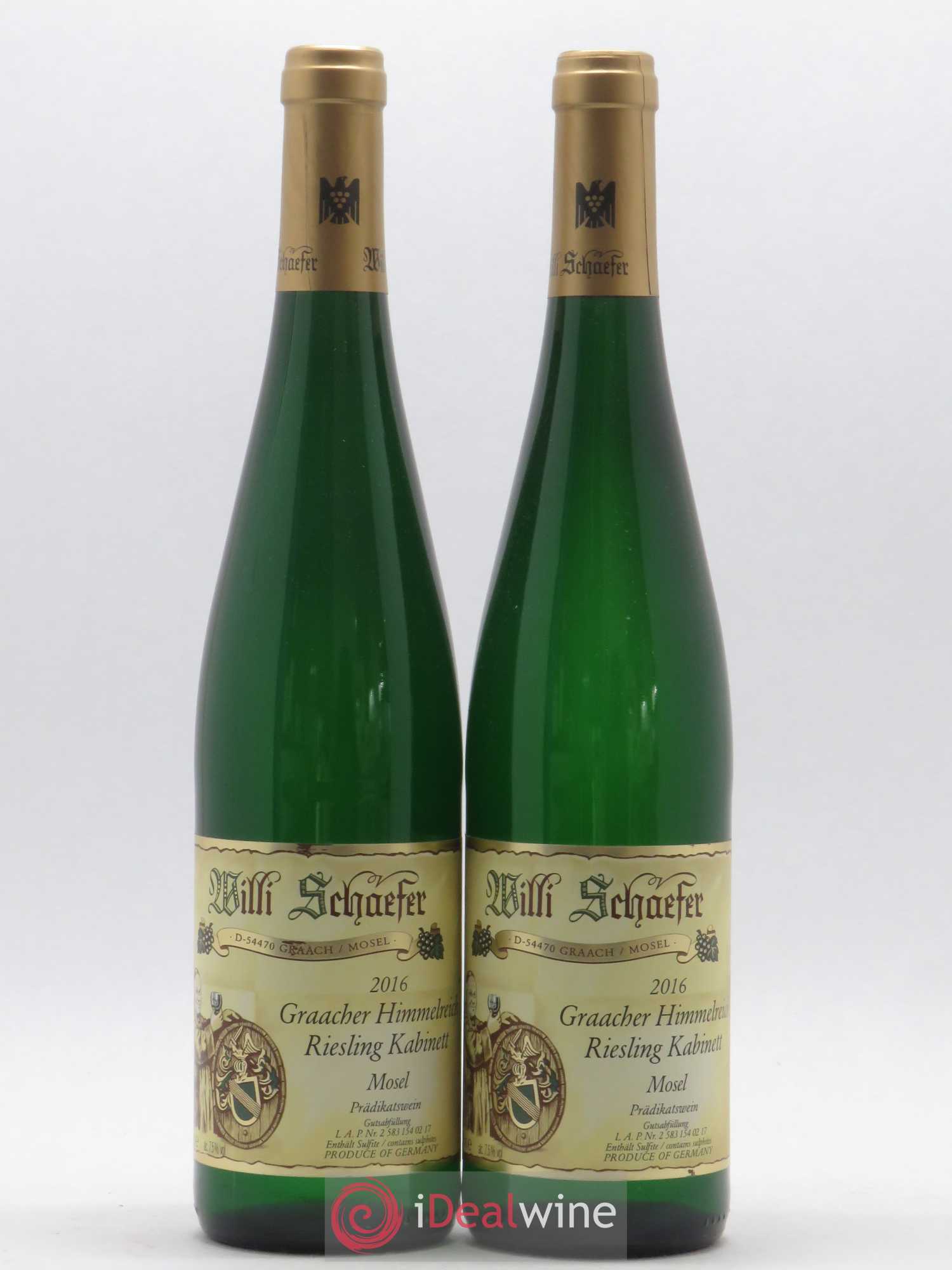 Riesling Willi Schaefer Graacher Himmelreich Kabinett 2016 - Lot de 2 bouteilles - 0