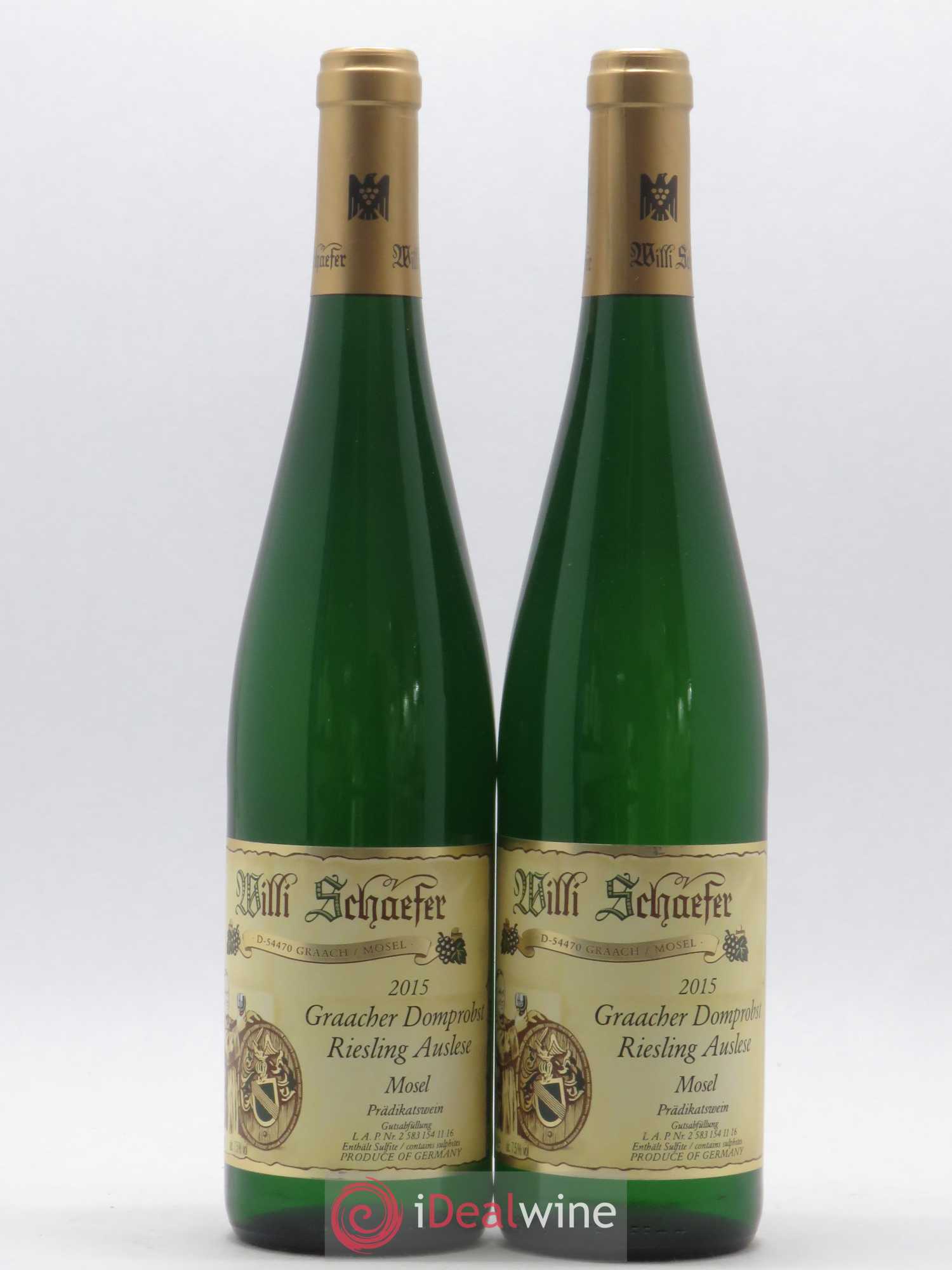 Riesling Willi Schaefer Graacher Domprobst Auslese 2015 - Lot de 2 bouteilles - 0