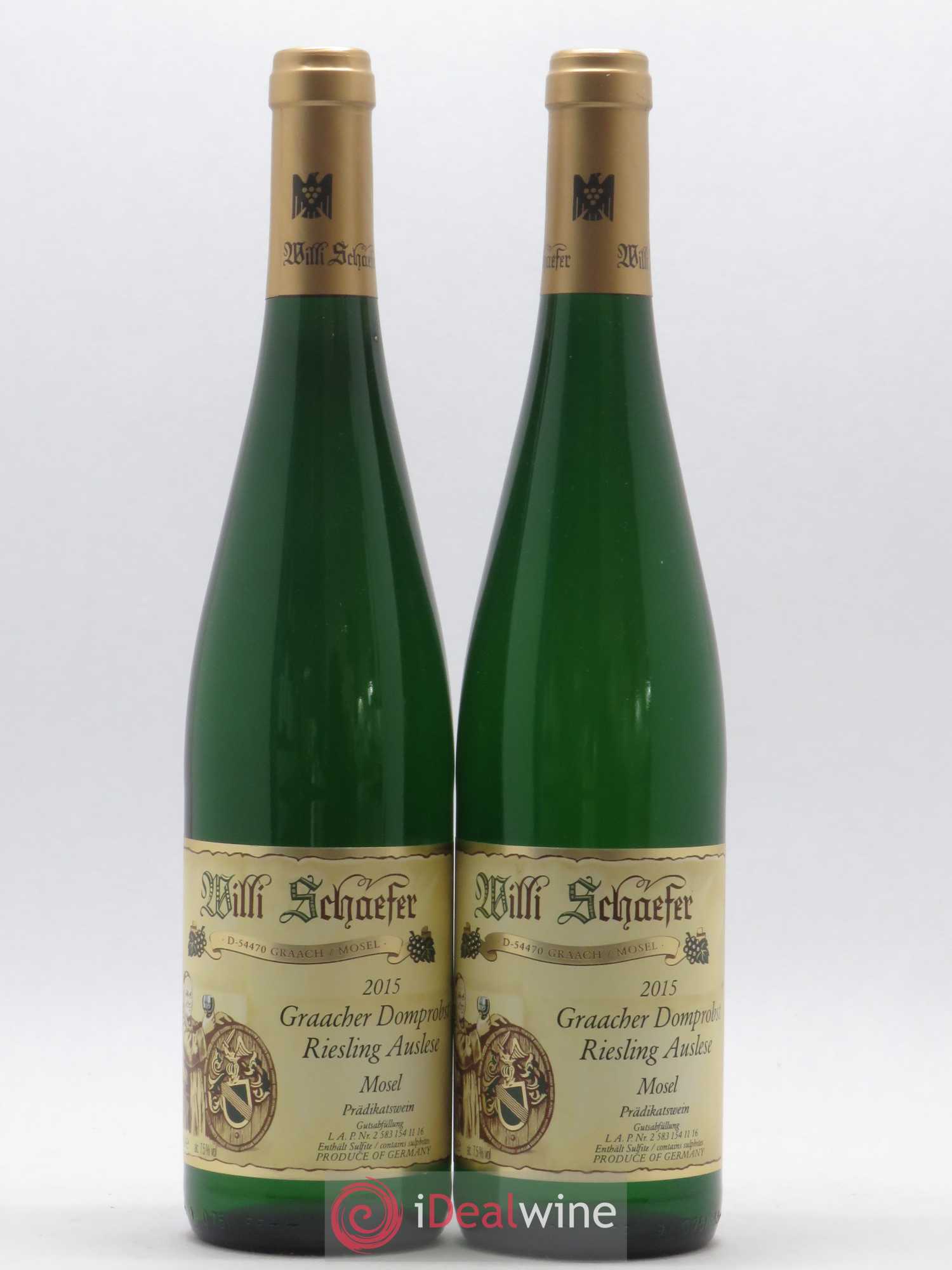 Riesling Willi Schaefer Graacher Domprobst Auslese  (senza prezzo di riserva) 2015 - Lotto di 2 bottiglie - 0