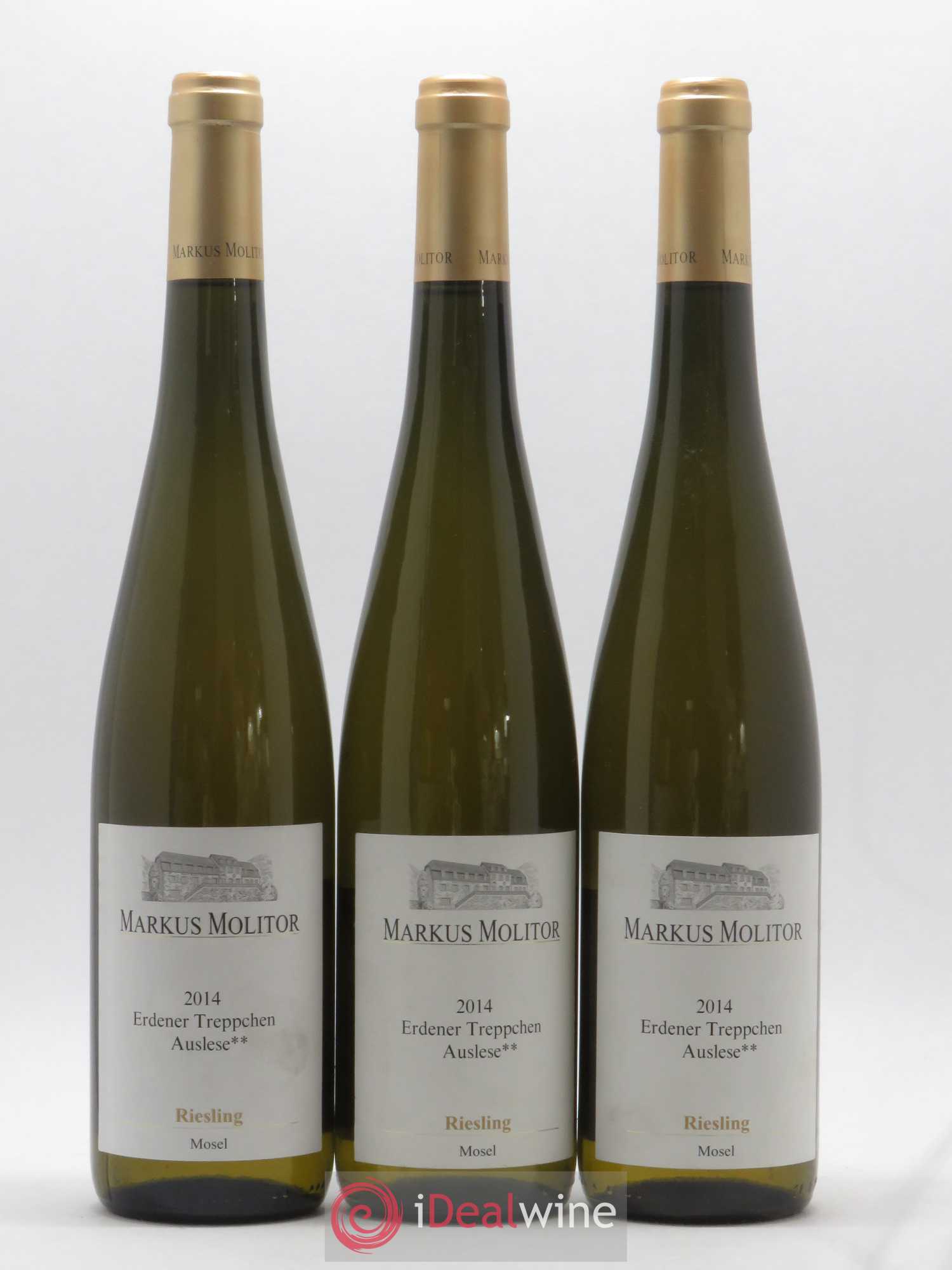 Allemagne Mosel-Saar Markus Molitor Erdener Treppchen Riesling Auslese 2014 - Lot de 3 bouteilles - 0