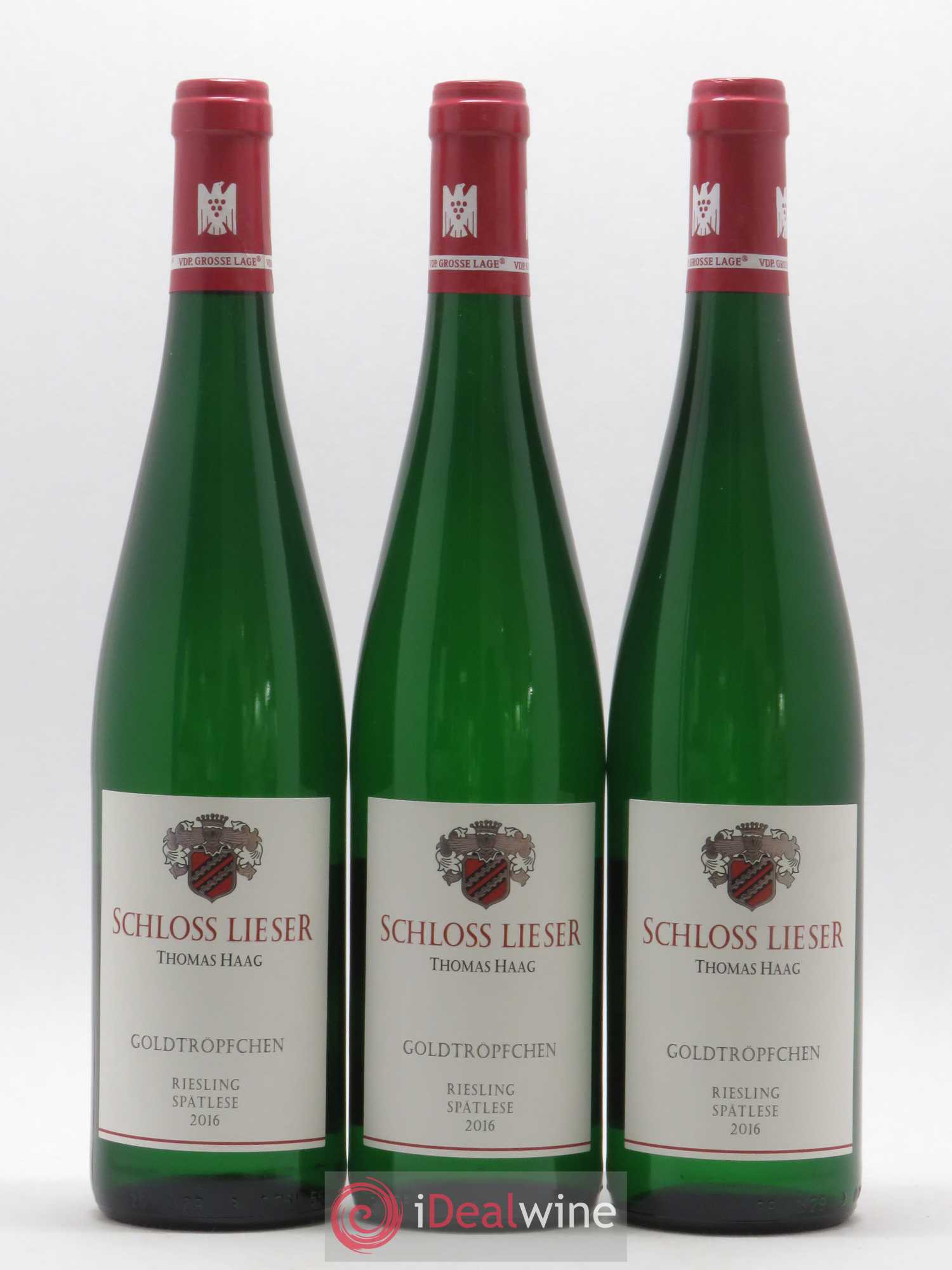 Allemagne Mosel-Saar Schloss Lieser-Thomas Haag Goldtropfchen Riesling Spatlese 2016 - Posten von 3 Flaschen - 0