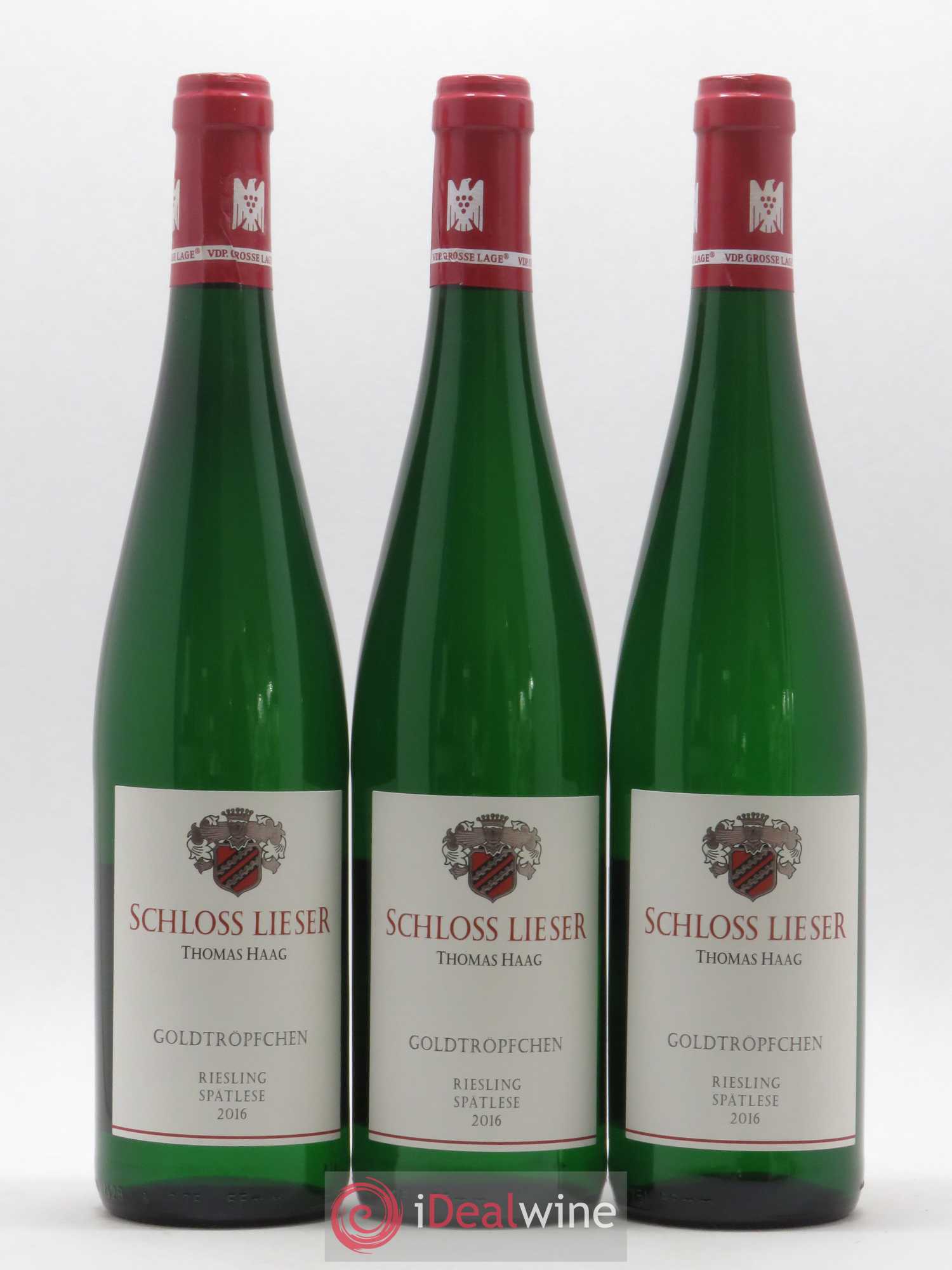 Allemagne Mosel-Saar Schloss Lieser-Thomas Haag Goldtropfchen Riesling Spatlese 2016 - Posten von 3 Flaschen - 0