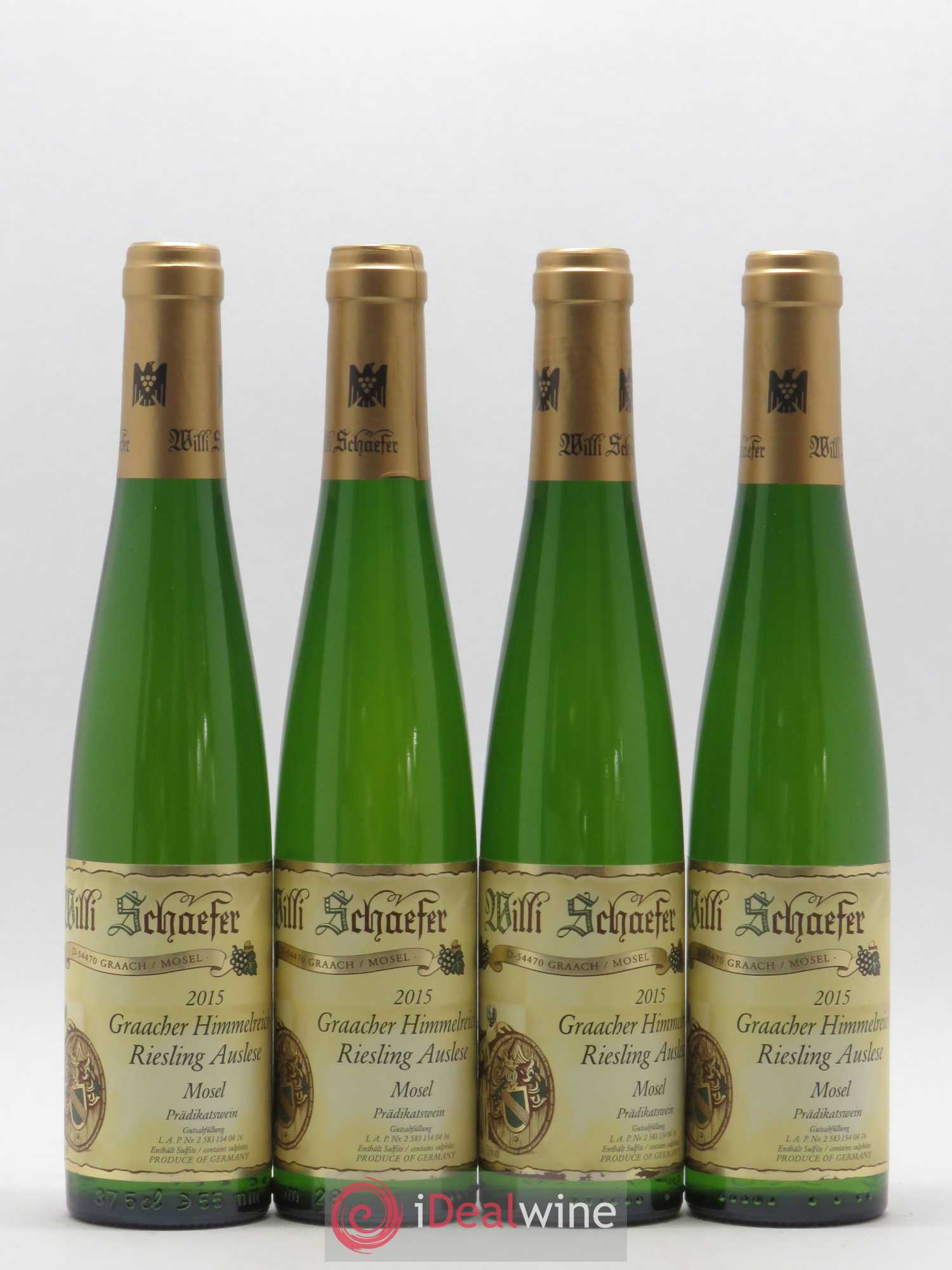 Allemagne Mosel-Saar Weingut Willi Schaefer Graacher Himmelreich Riesling Auslese 2015 - Posten von 4 Demi-Flaschen - 0