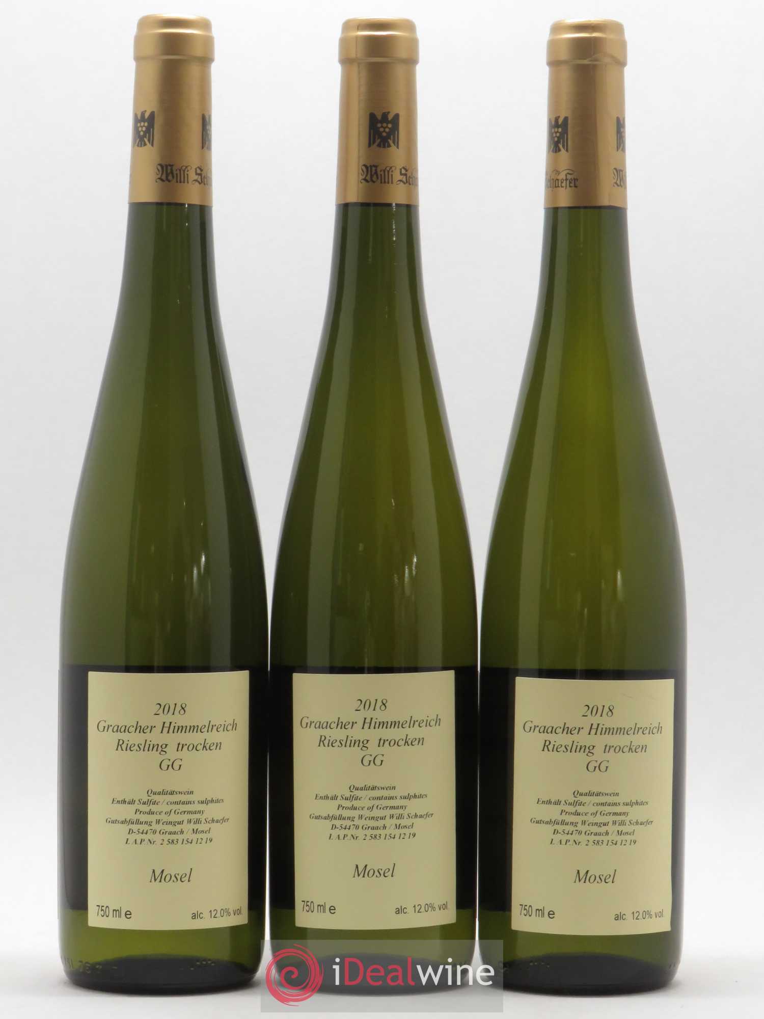 Allemagne Mosel-Saar Weingut Willi Schaefer Graacher Himmelreich Riesling Grosses Gewachs 2018 - Posten von 3 Flaschen - 1