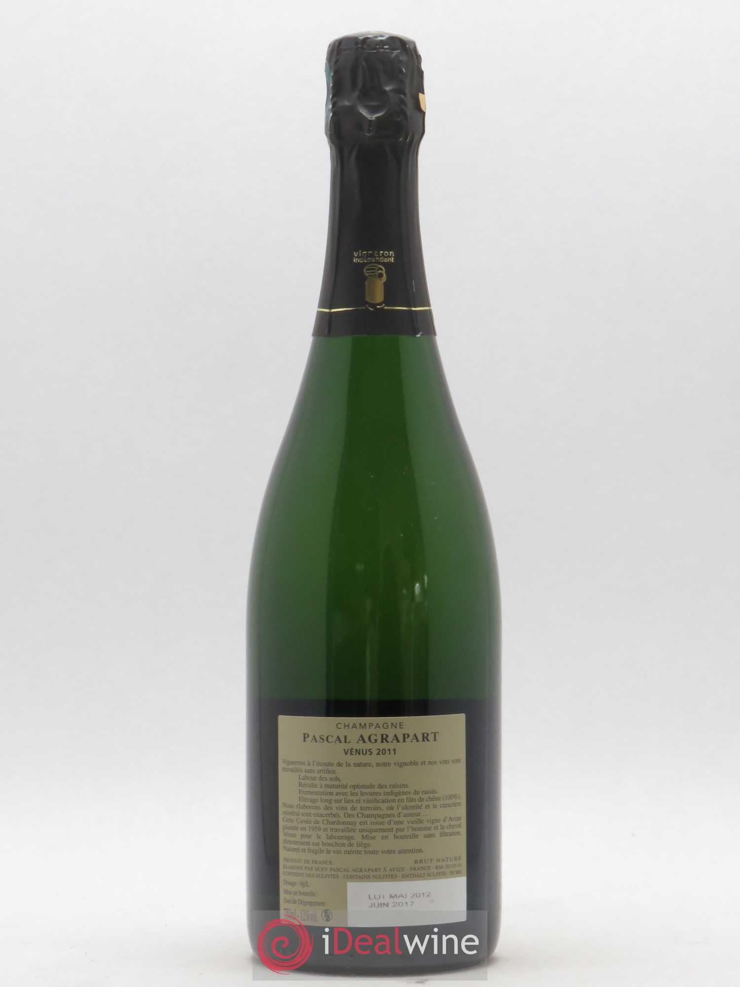Vénus Blanc de Blancs Brut Nature Pascal Agrapart 2011 - Lot de 1 bouteille - 1