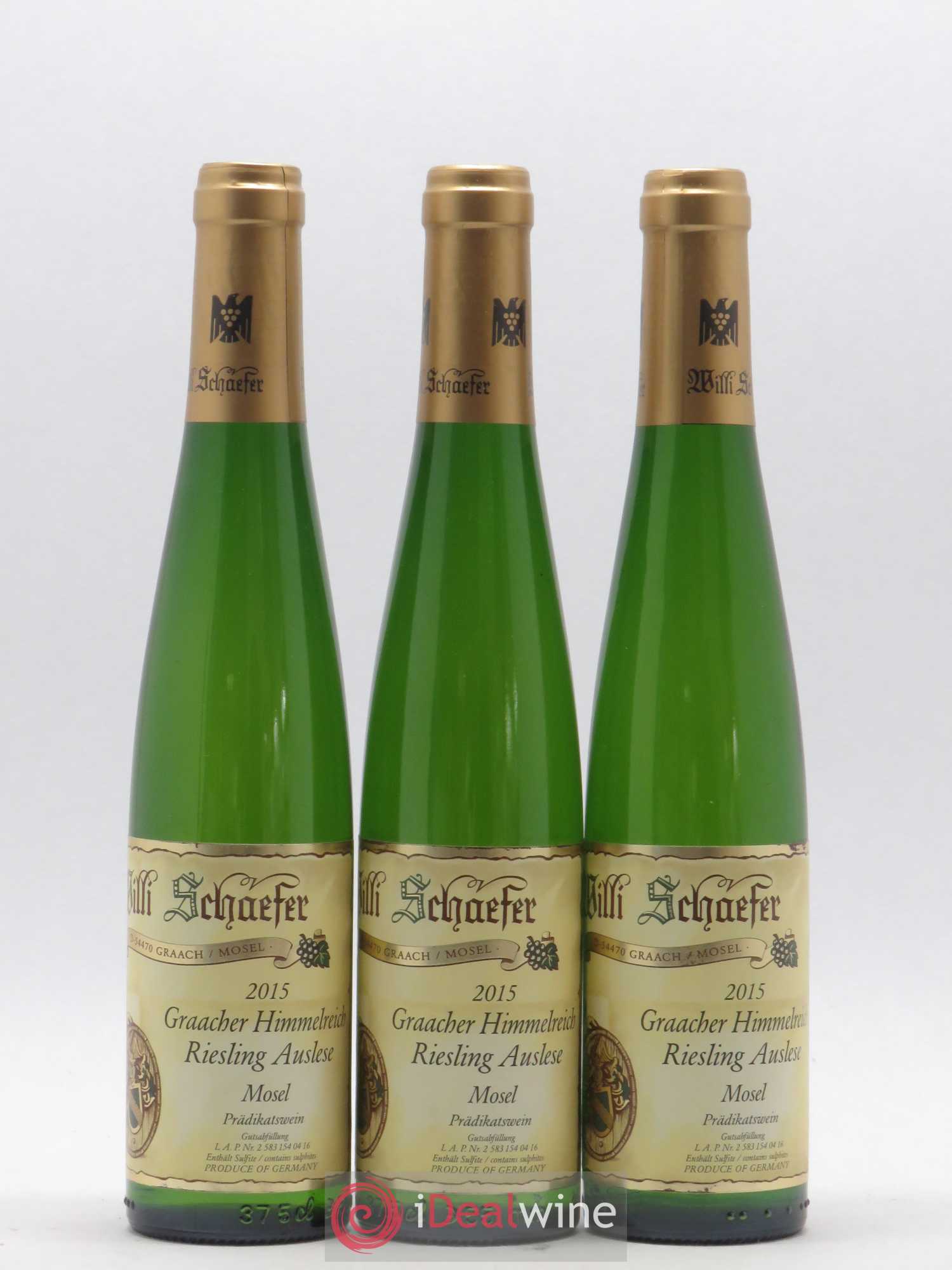 Allemagne Mosel-Saar Weingut Willi Schaefer Graacher Himmelreich Riesling Auslese 2015 - Posten von 3 Demi-Flaschen - 0