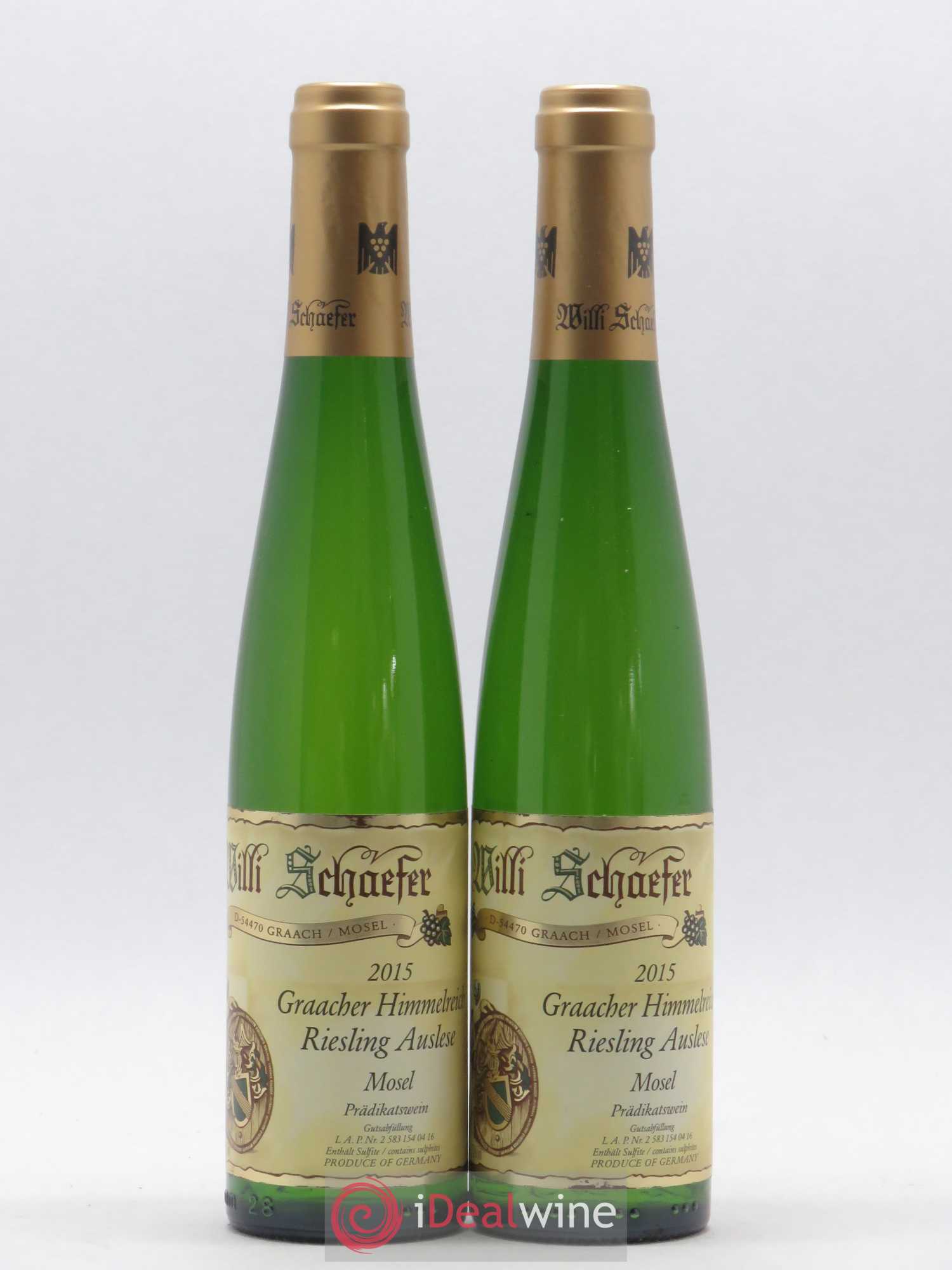 Allemagne Mosel-Saar Weingut Willi Schaefer Graacher Himmelreich Riesling Auslese 2015 - Posten von 2 Demi-Flaschen - 0