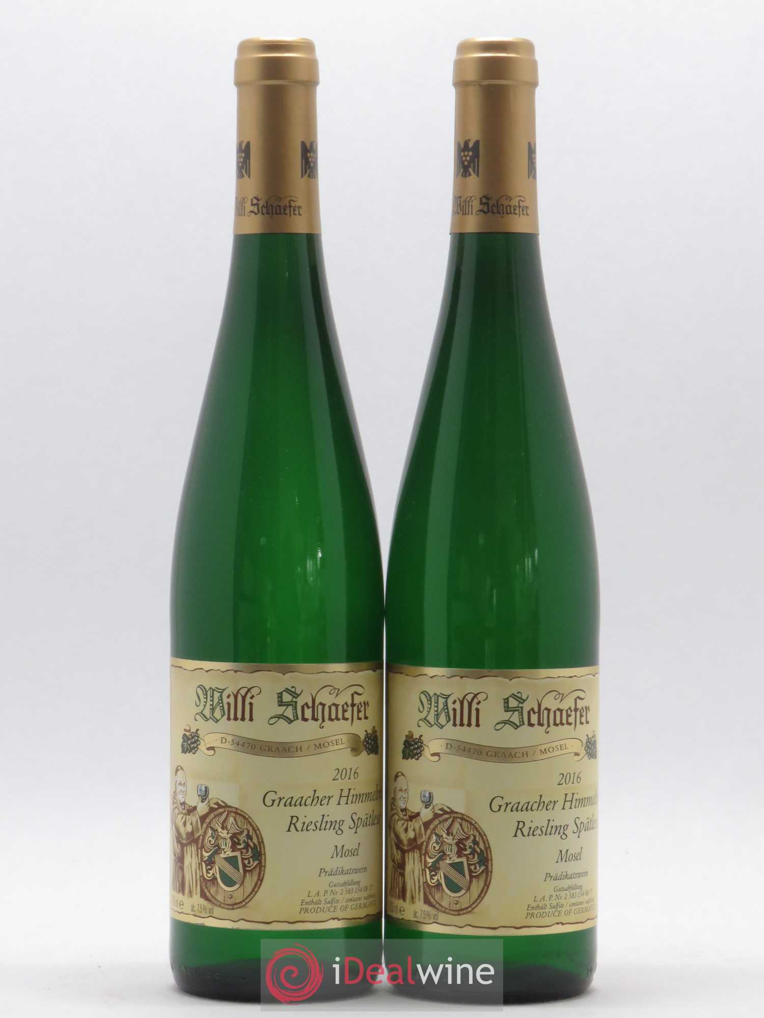 Riesling Willi Schaefer Graacher Himmelreich Spatlese 2016 - Lot de 2 bouteilles - 0