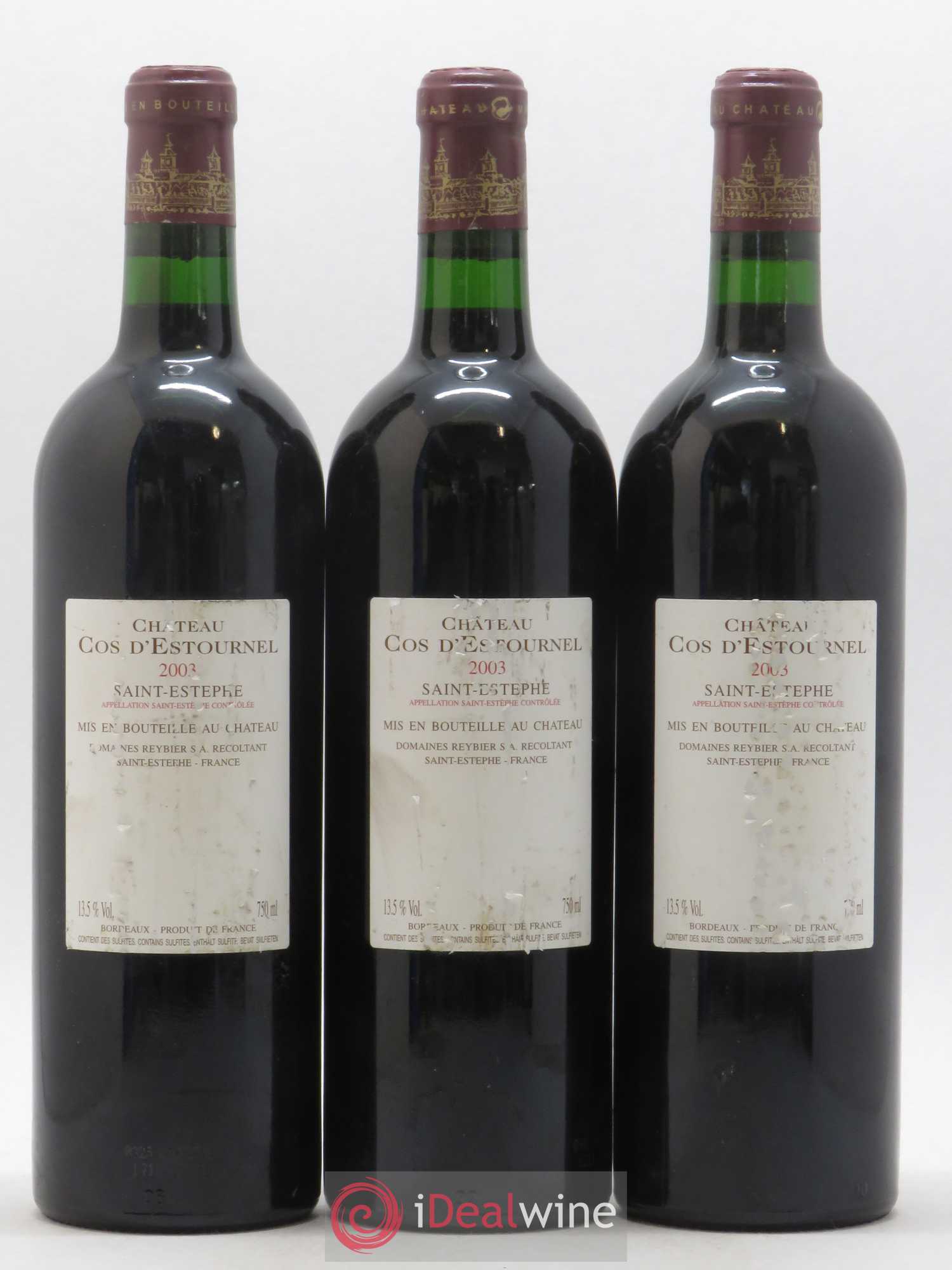 Cos d'Estournel 2ème Grand Cru Classé 2003 - Lot de 3 bouteilles - 1