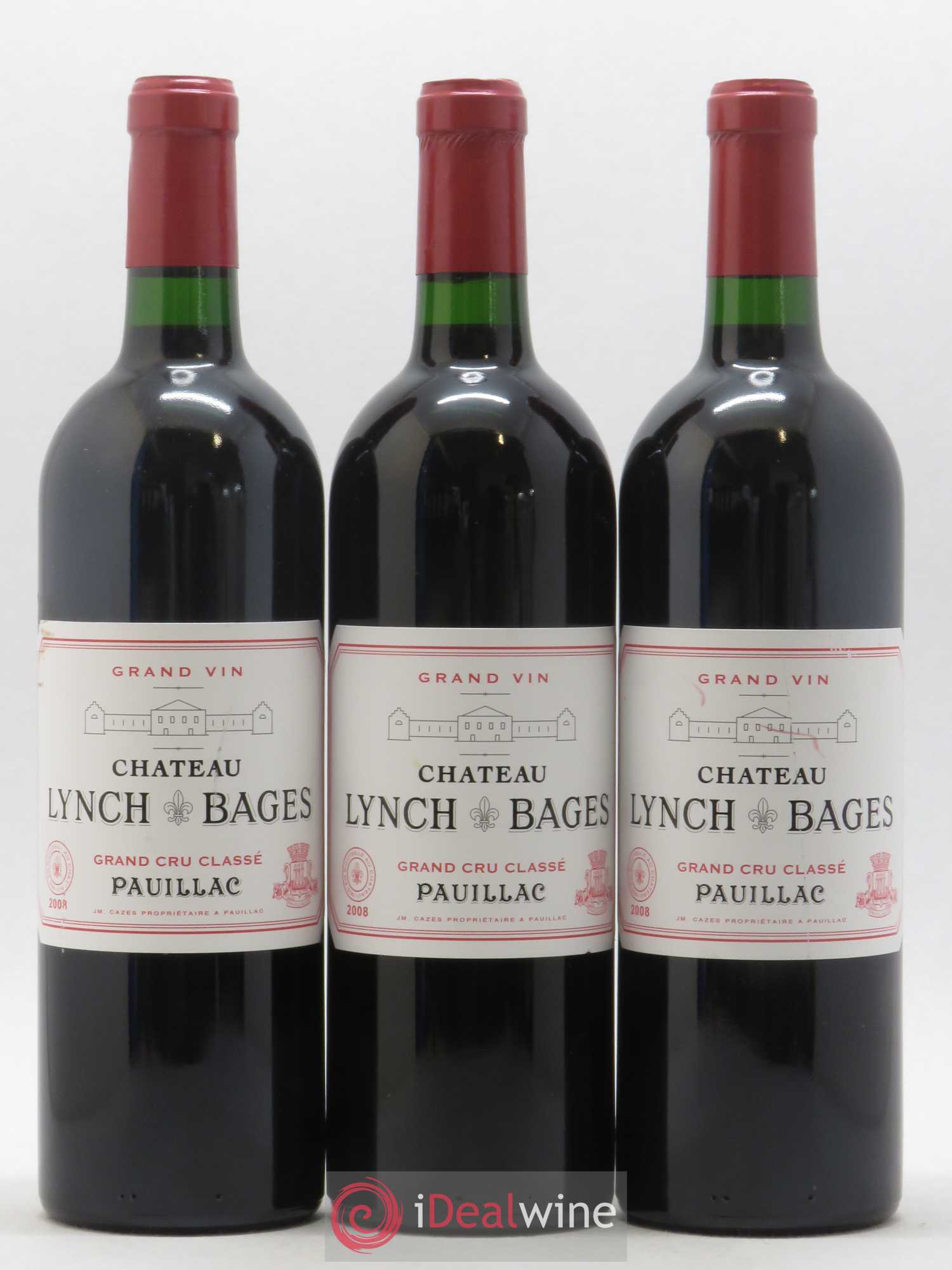 Château Lynch Bages 5ème Grand Cru Classé 2008 - Lot de 3 bouteilles - 0