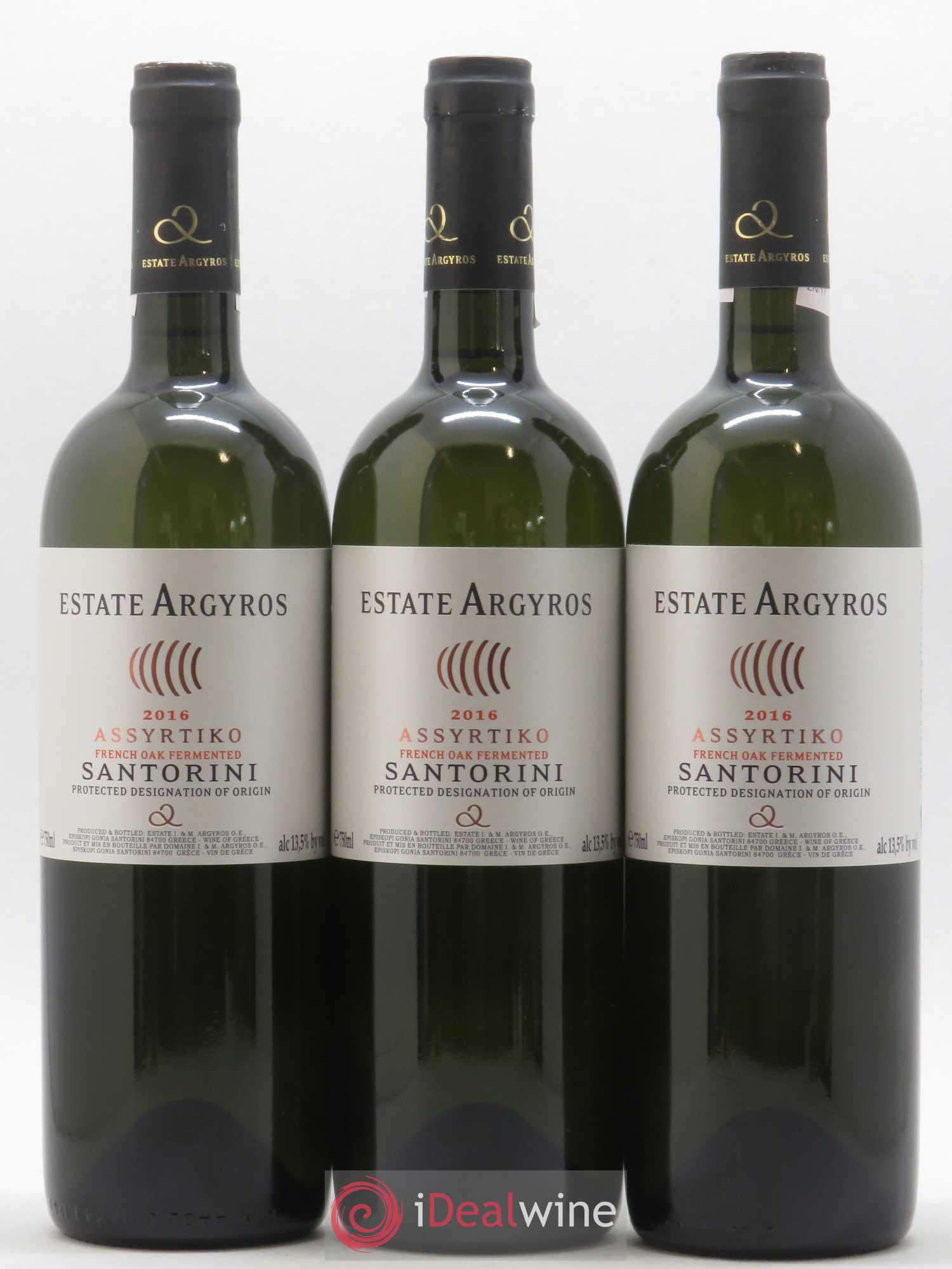 Vins Etrangers Grèce Santorin Assyrtiko Estate Argyros 2016 - Posten von 3 Flaschen - 0