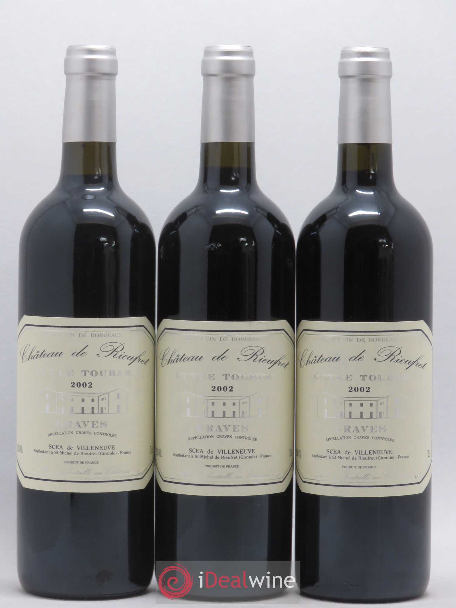 Graves Château de Rieufret Cuvée Toubar (sans prix de réserve) 2002 - Posten von 3 Flaschen - 0