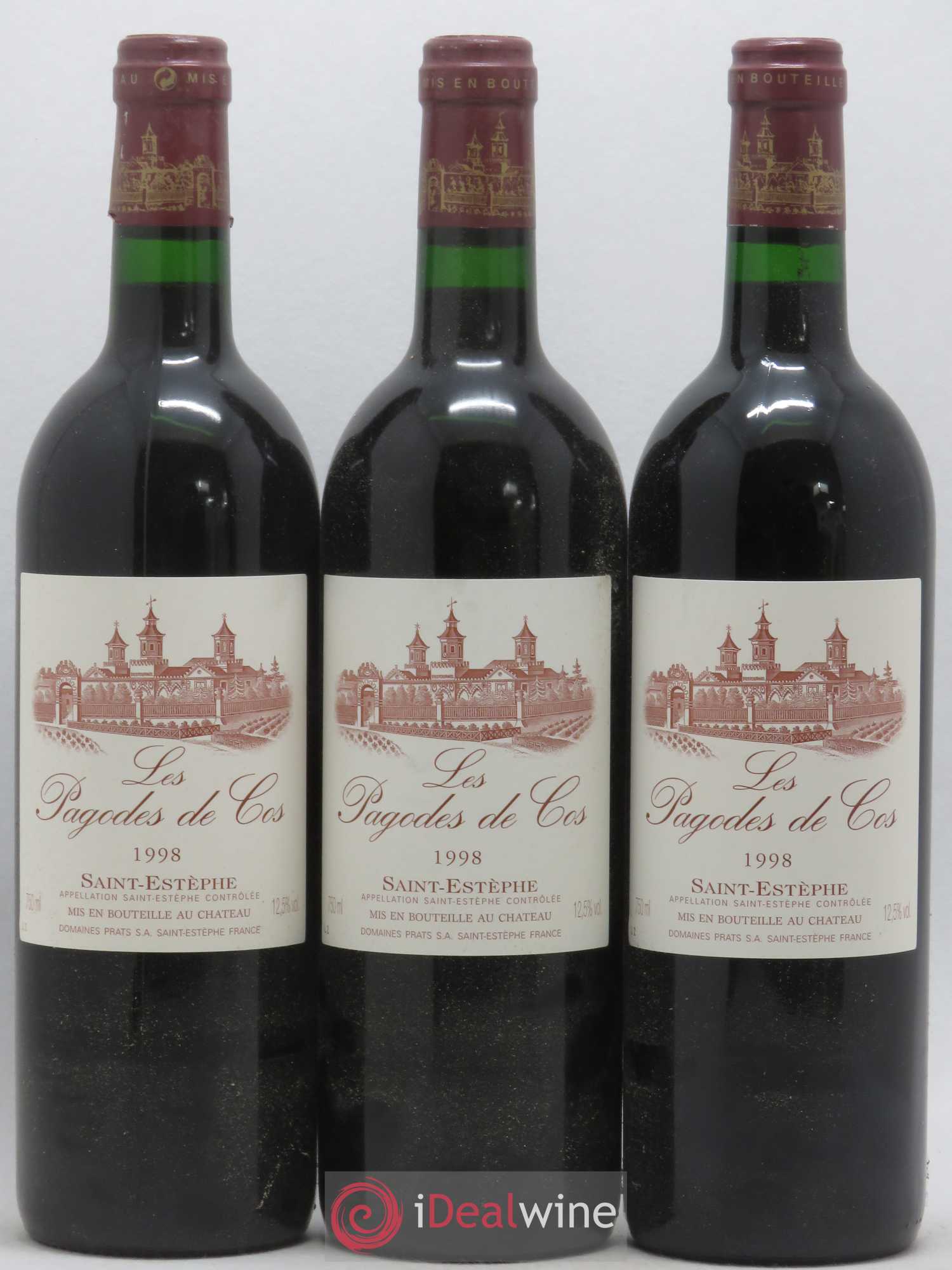 Les Pagodes de Cos Second Vin 1998 - Posten von 3 Flaschen - 0