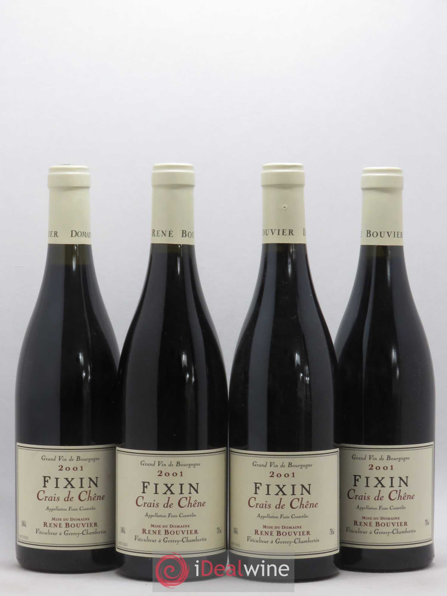 Fixin Crais de Chêne René Bouvier (Domaine) 2001 - Lot de 4 bouteilles - 0