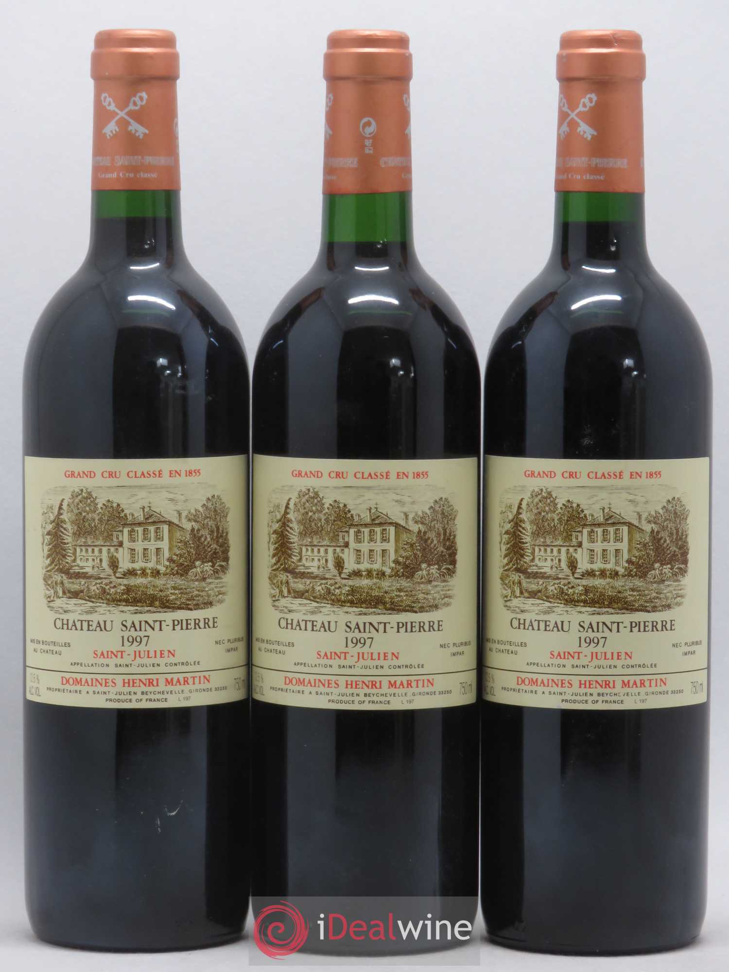 Château Saint-Pierre 4ème Grand Cru Classé 1997 - Lot de 3 bouteilles - 0