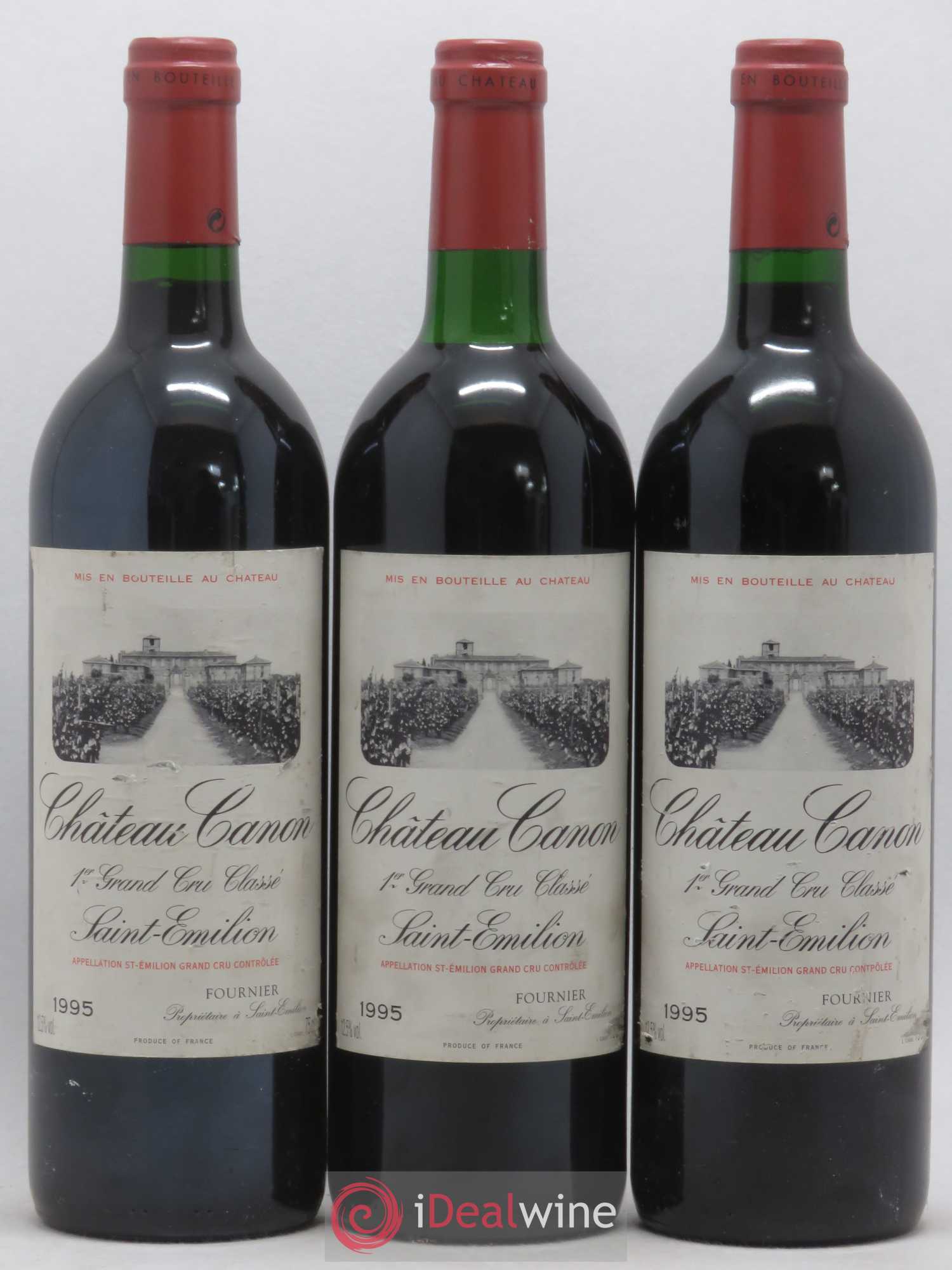 Château Canon 1er Grand Cru Classé B 1995 - Lot de 3 bouteilles - 0
