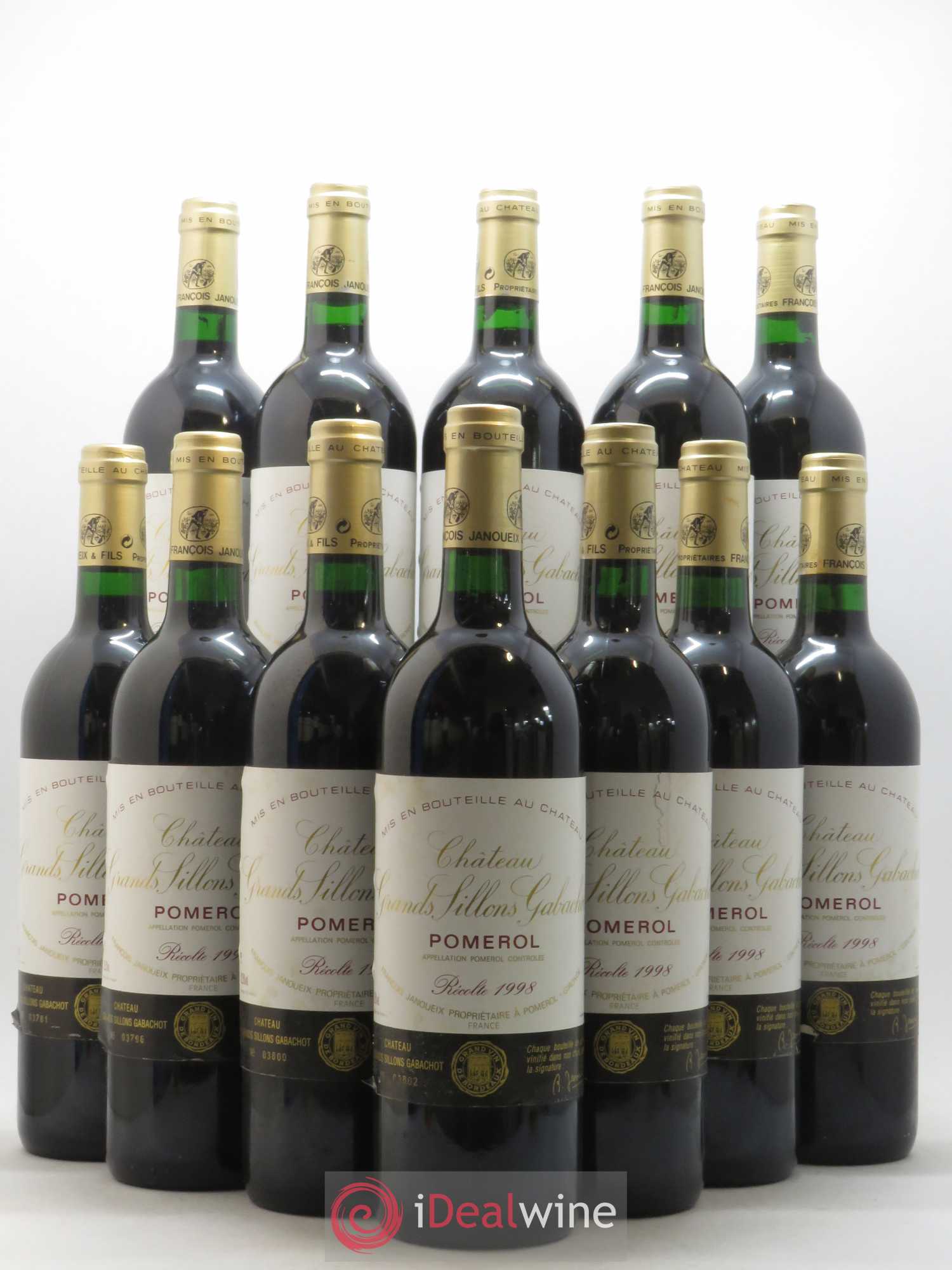 Château Les Grands Sillons 1998 - Lot de 12 bouteilles - 0
