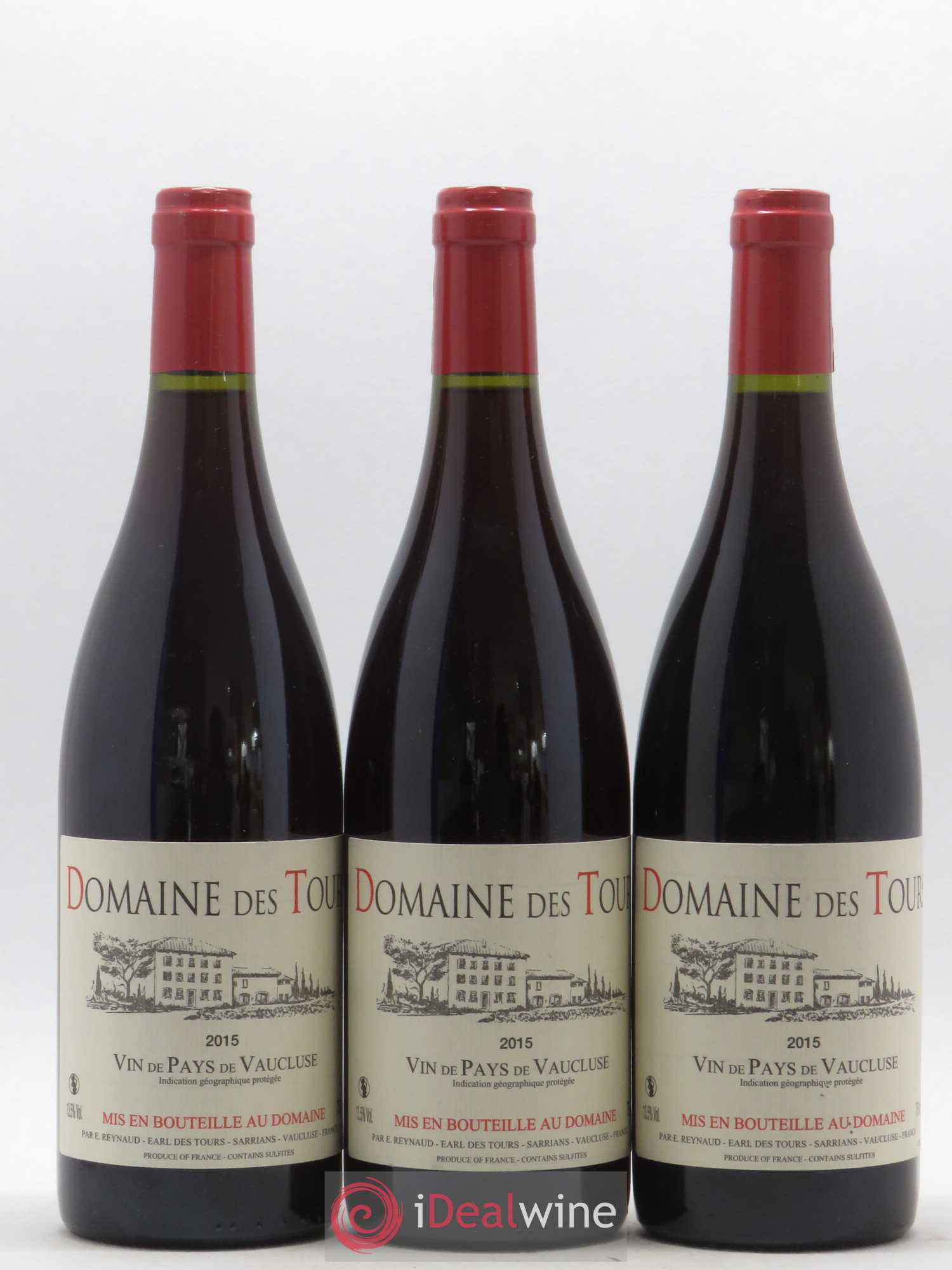 Vaucluse (Vin de Pays de Vaucluse) Domaine des Tours Emmanuel Reynaud 2015 - Lot de 3 bouteilles - 0