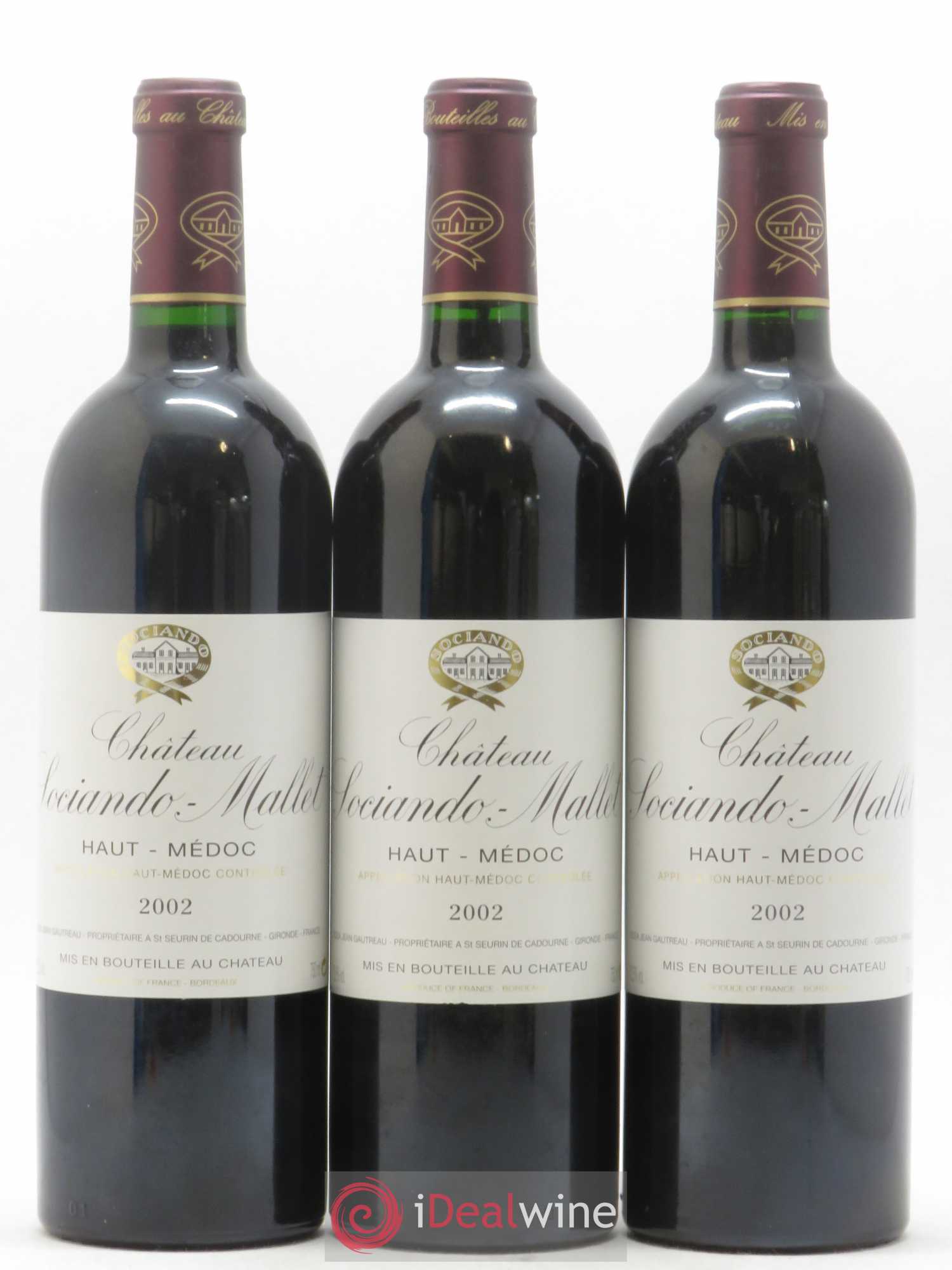 Château Sociando Mallet 2002 - Lot de 12 bouteilles - 1
