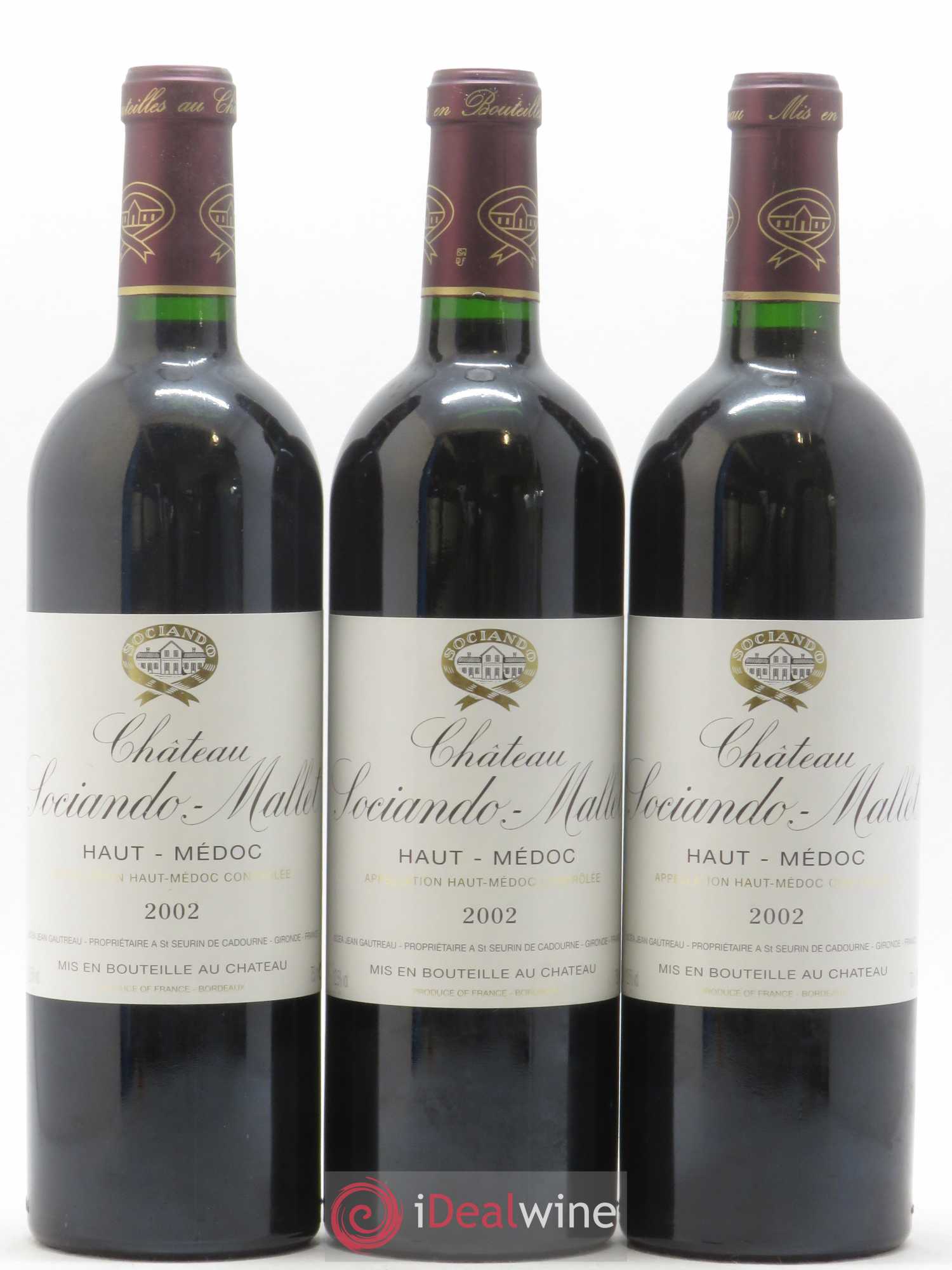 Château Sociando Mallet 2002 - Lot de 12 bouteilles - 2