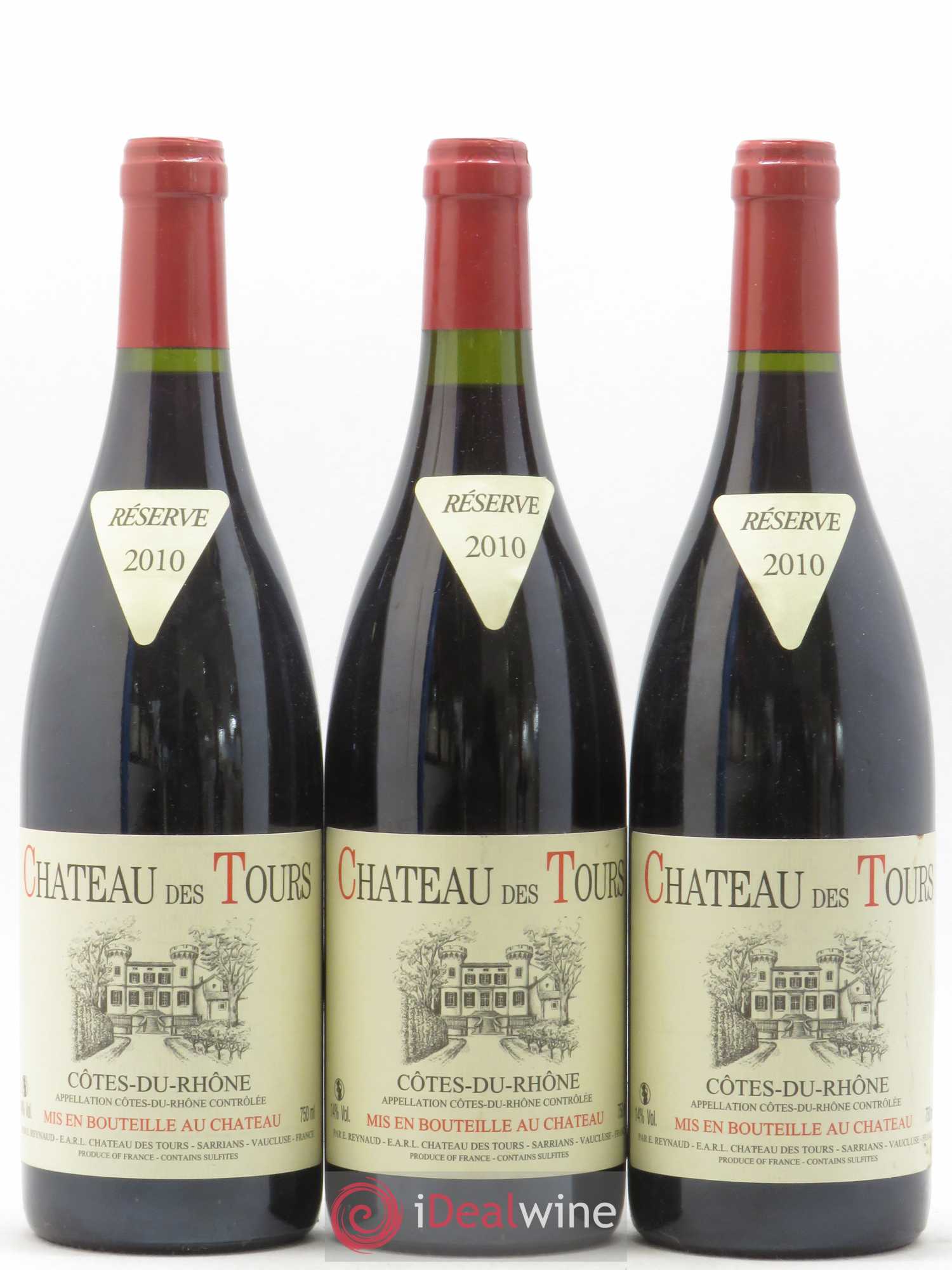 Côtes-du-Rhône Château des Tours Emmanuel Reynaud 2010 - Lot de 3 bouteilles - 0