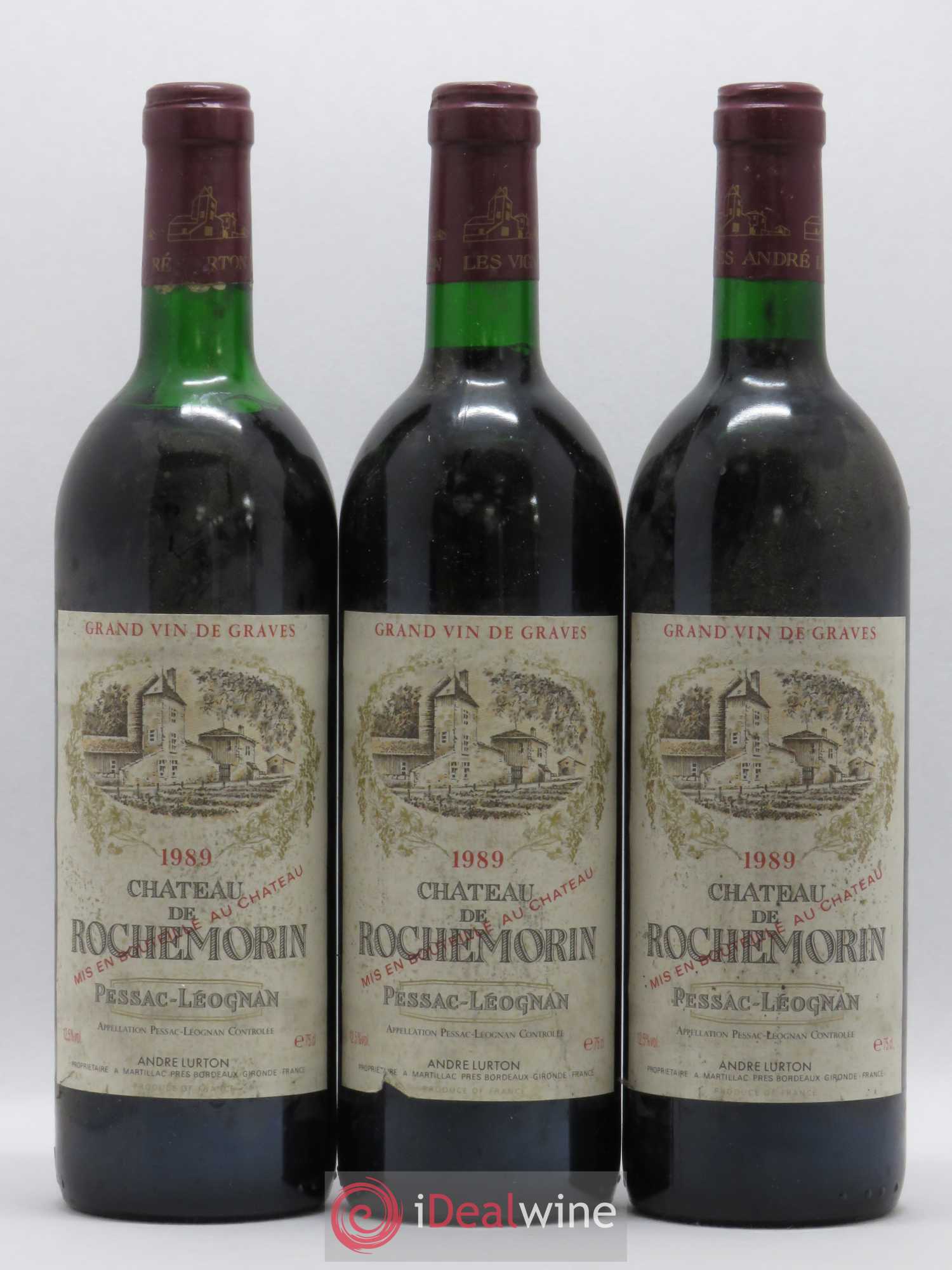 Château de Rochemorin (sans prix de réserve) 1989 - Lot de 3 bouteilles - 0