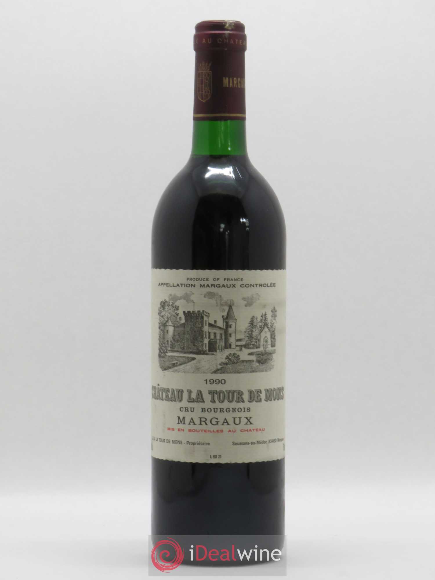 Château la Tour de Mons Cru Bourgeois 1990 - Lot de 1 bouteille - 0