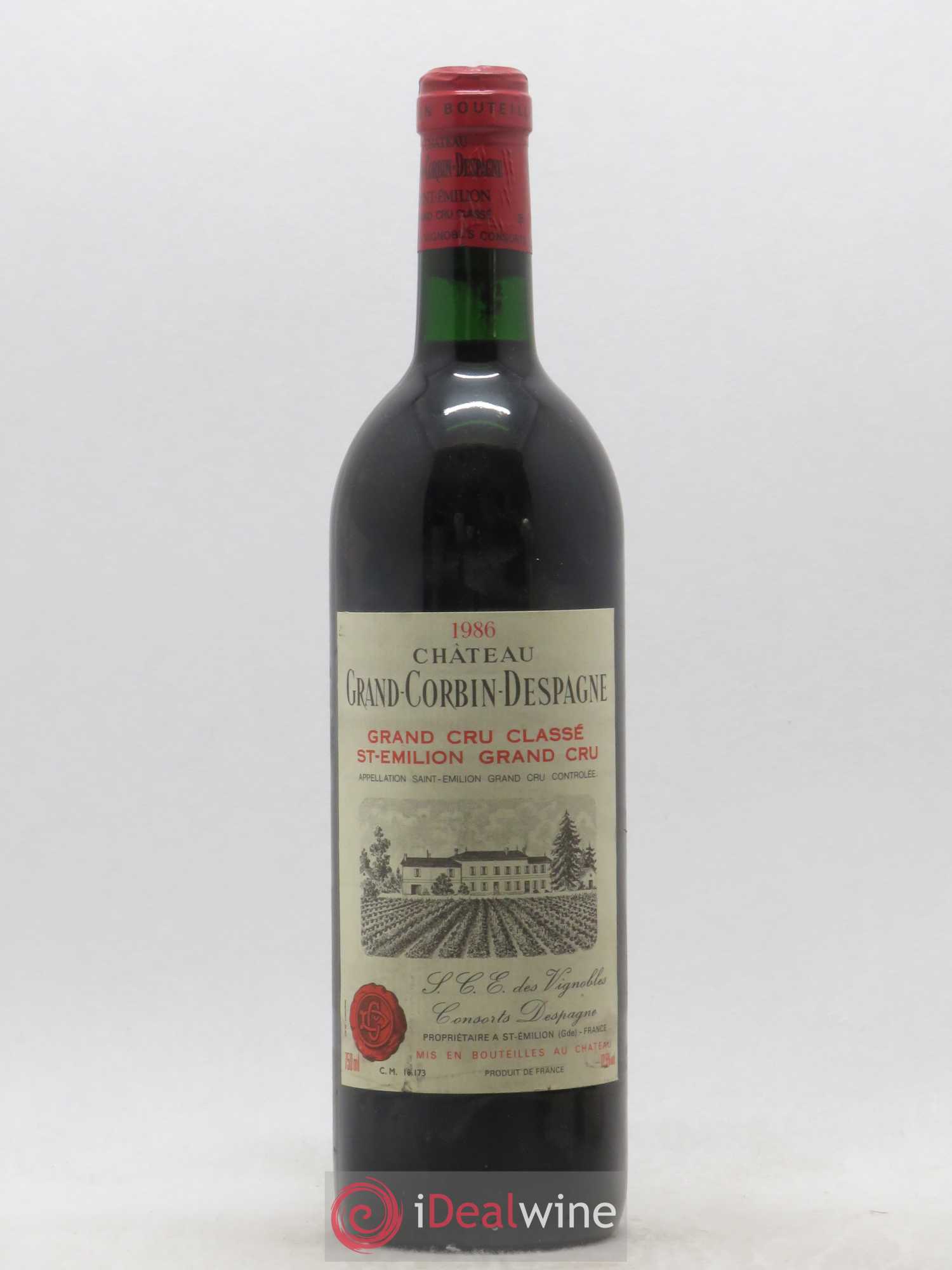 Château Grand Corbin Despagne Grand Cru Classé 1986 - Lot de 1 bouteille - 0