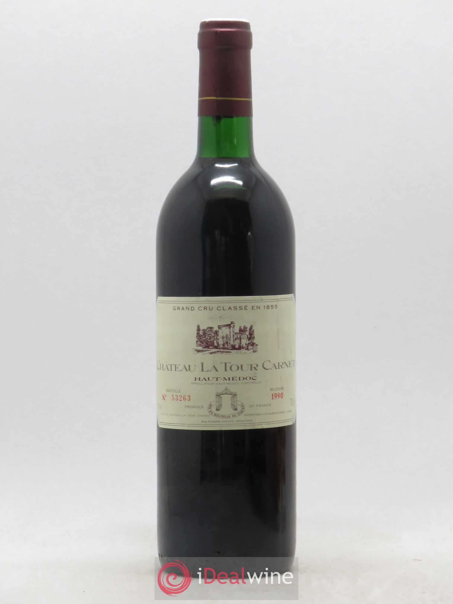 Château la Tour Carnet 4ème Grand Cru Classé 1990 - Lot de 1 bouteille - 0