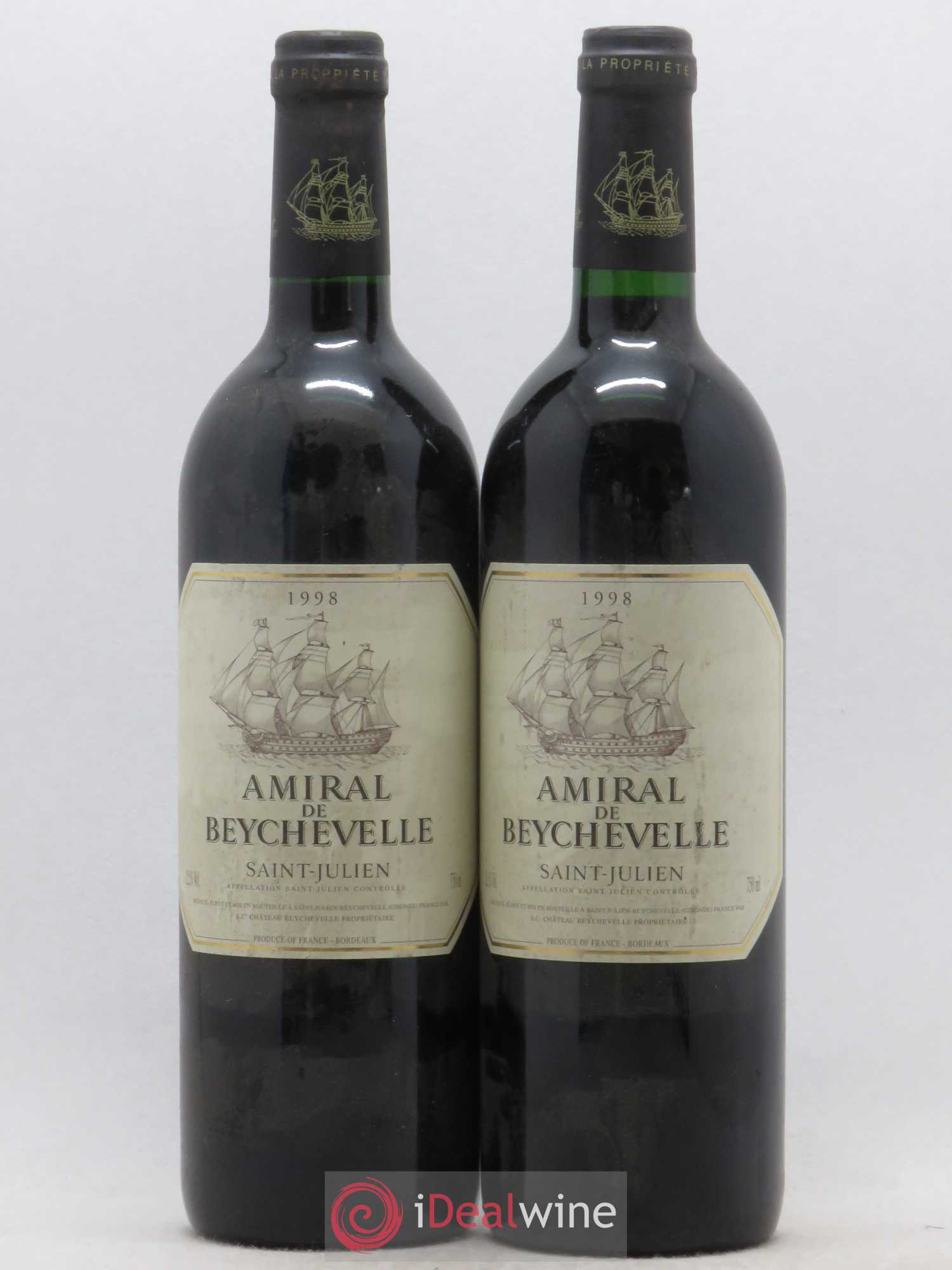 Amiral de Beychevelle Second Vin 1998 - Lot de 2 bouteilles - 0