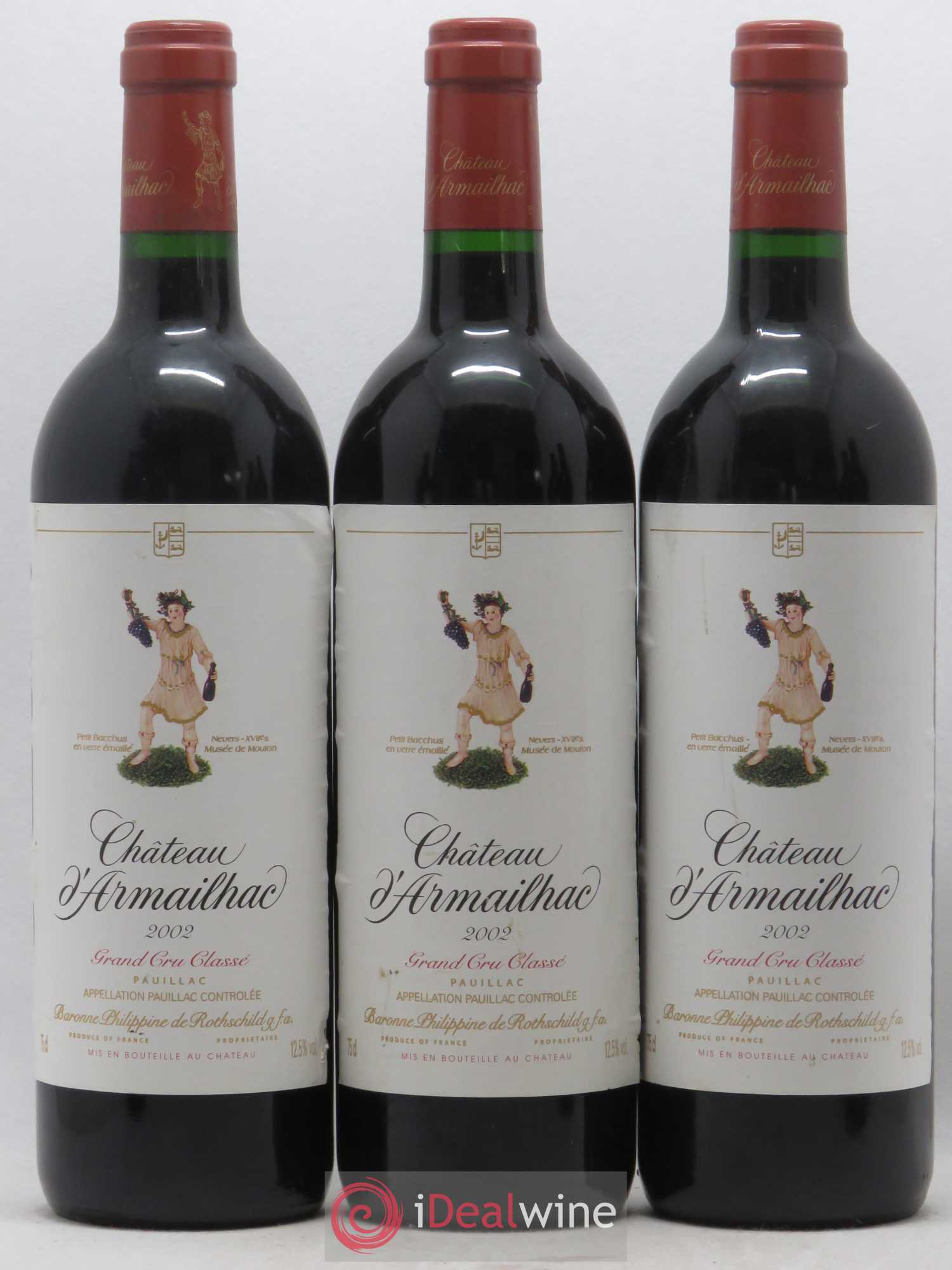 Château d' Armailhac - Mouton Baron(ne) Philippe 5ème Grand Cru Classé 2002 - Lot de 6 bouteilles - 1