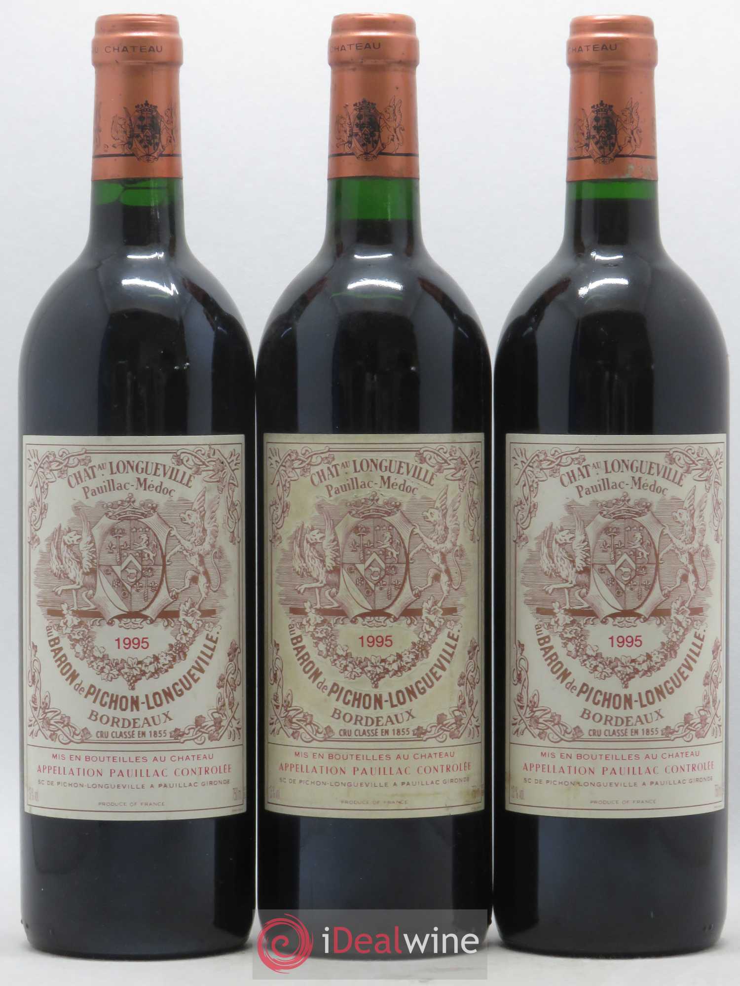 Pichon Longueville Baron 2ème Grand Cru Classé 1995 - Lot de 3 bouteilles - 0