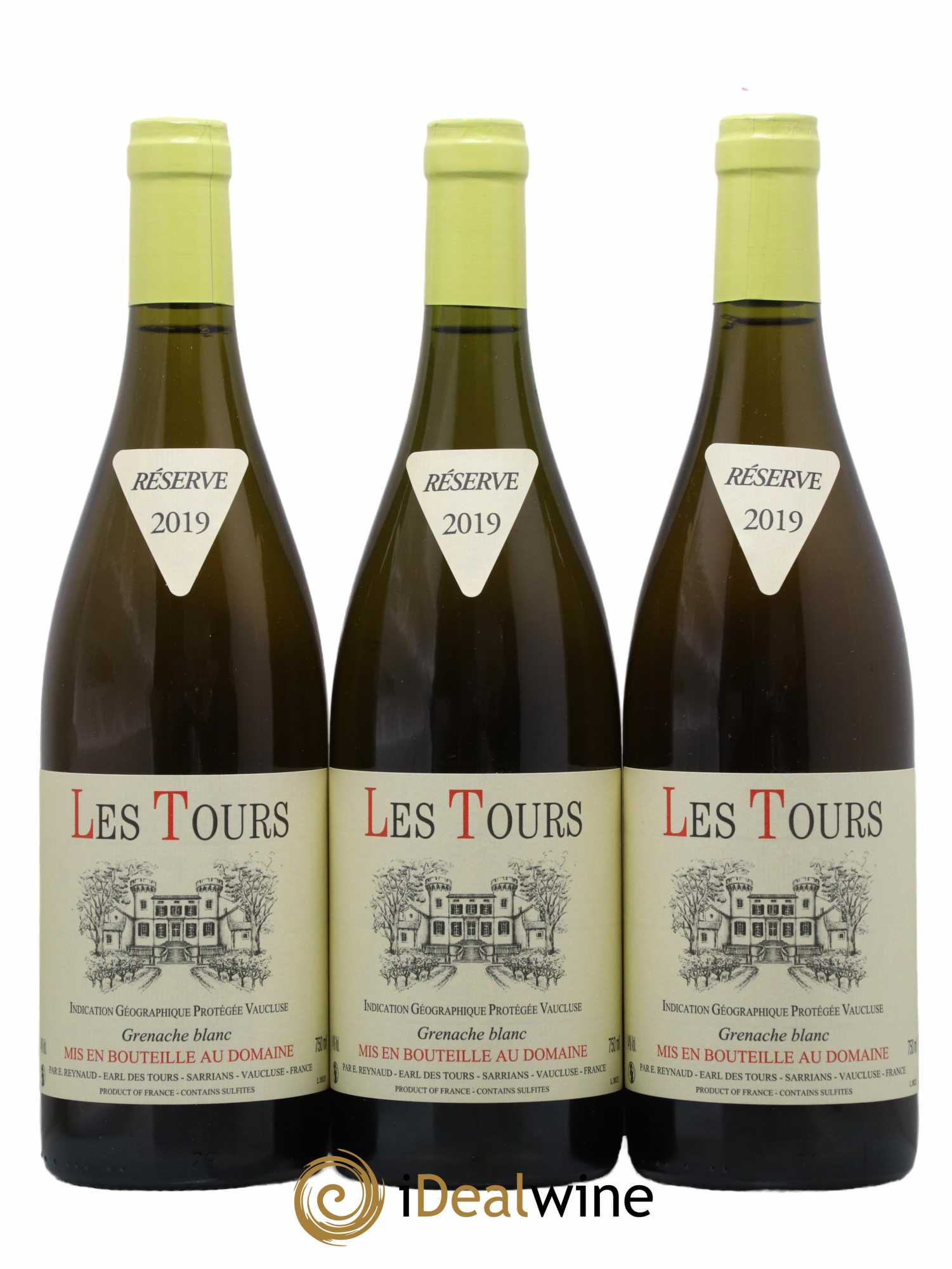 Vaucluse (Vin de Pays de Vaucluse) Les Tours Grenache Blanc Emmanuel Reynaud 2019 - Lot de 3 bouteilles - 0