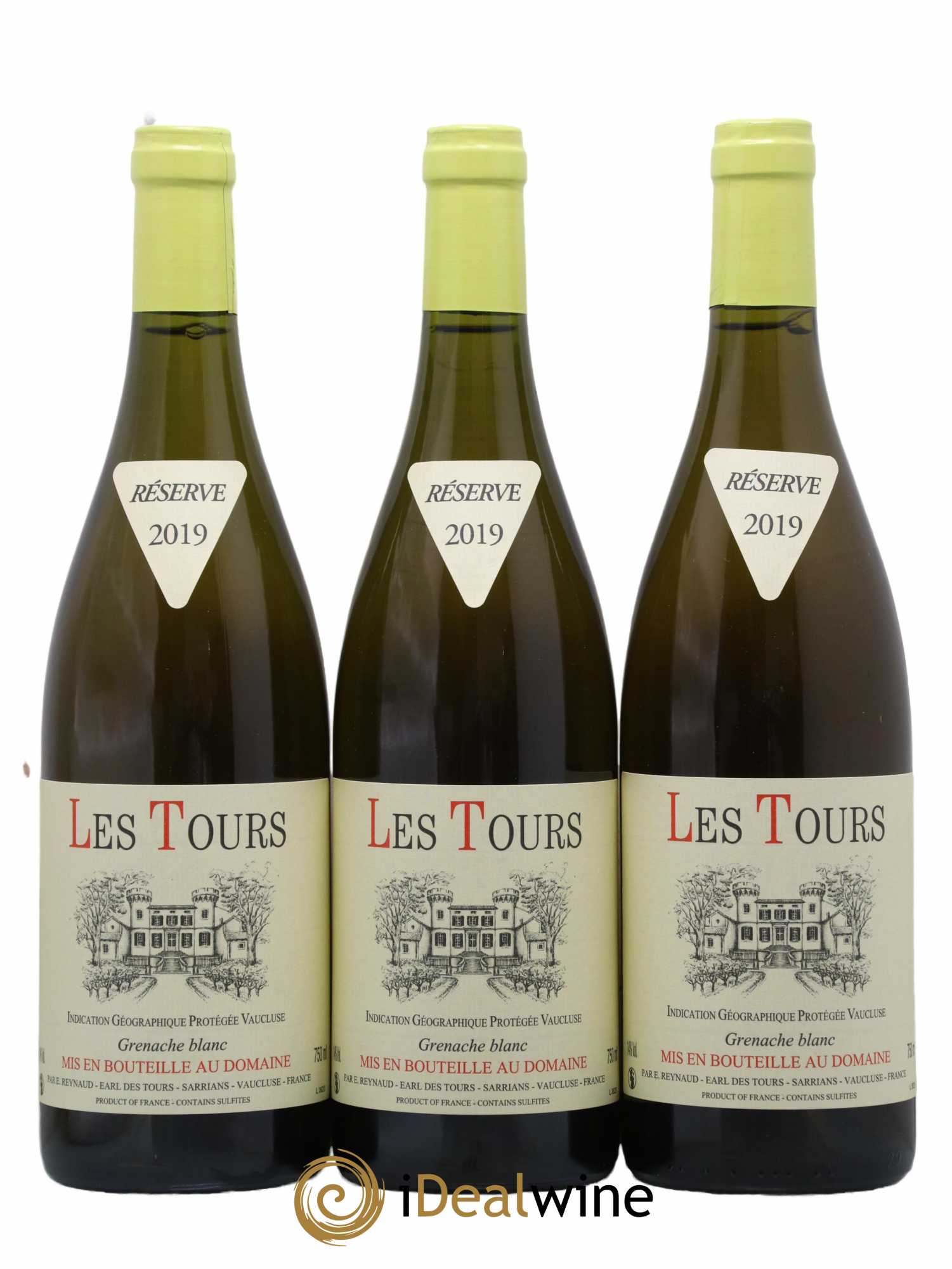 Vaucluse (Vin de Pays de Vaucluse) Les Tours Grenache Blanc Emmanuel Reynaud 2019 - Lot de 3 bouteilles - 0